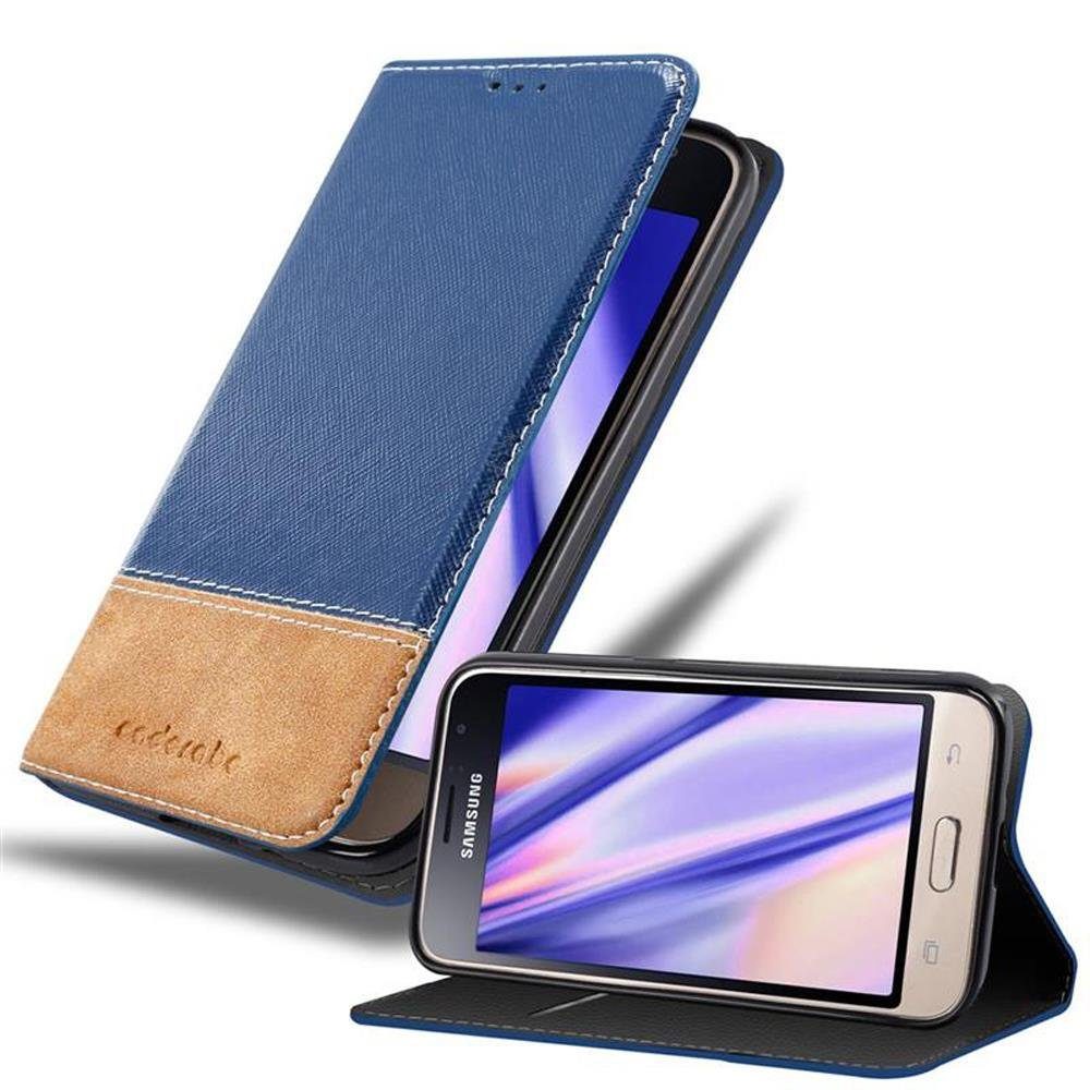 Cadorabo Handyhülle X-Wallet Kunstlederkombi Samsung Galaxy J1 2016,  Klappbare Handy Schutzhülle - Hülle - mit Standfunktion und Kartenfach
