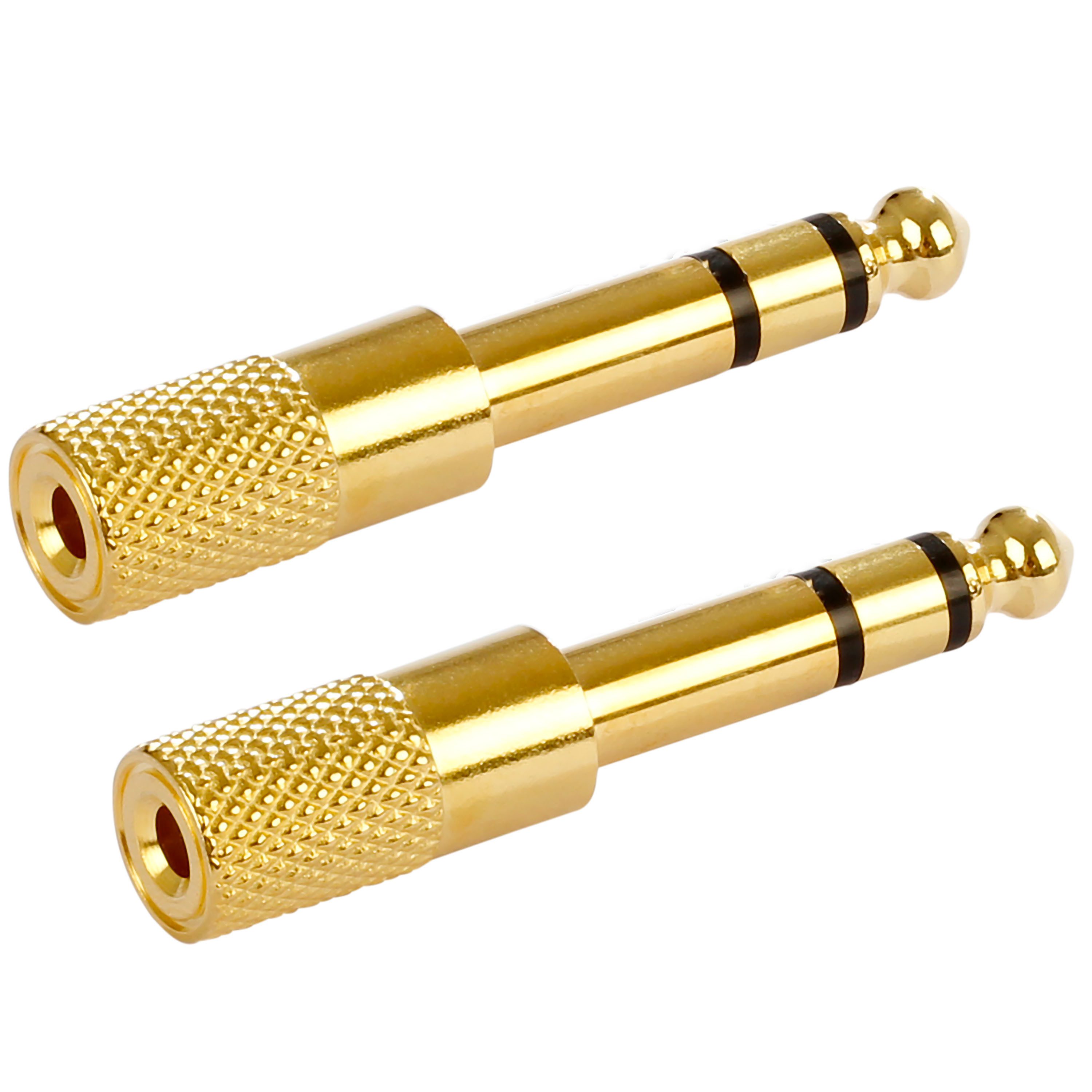 Poppstar Klinkenkupplung Audio-Adapter 6,35-mm-Klinke zu 3,5-mm-Klinke, Audio Adapter Kupplung zum Koppeln von Klinkenkabel / Stereo Aux Kabel