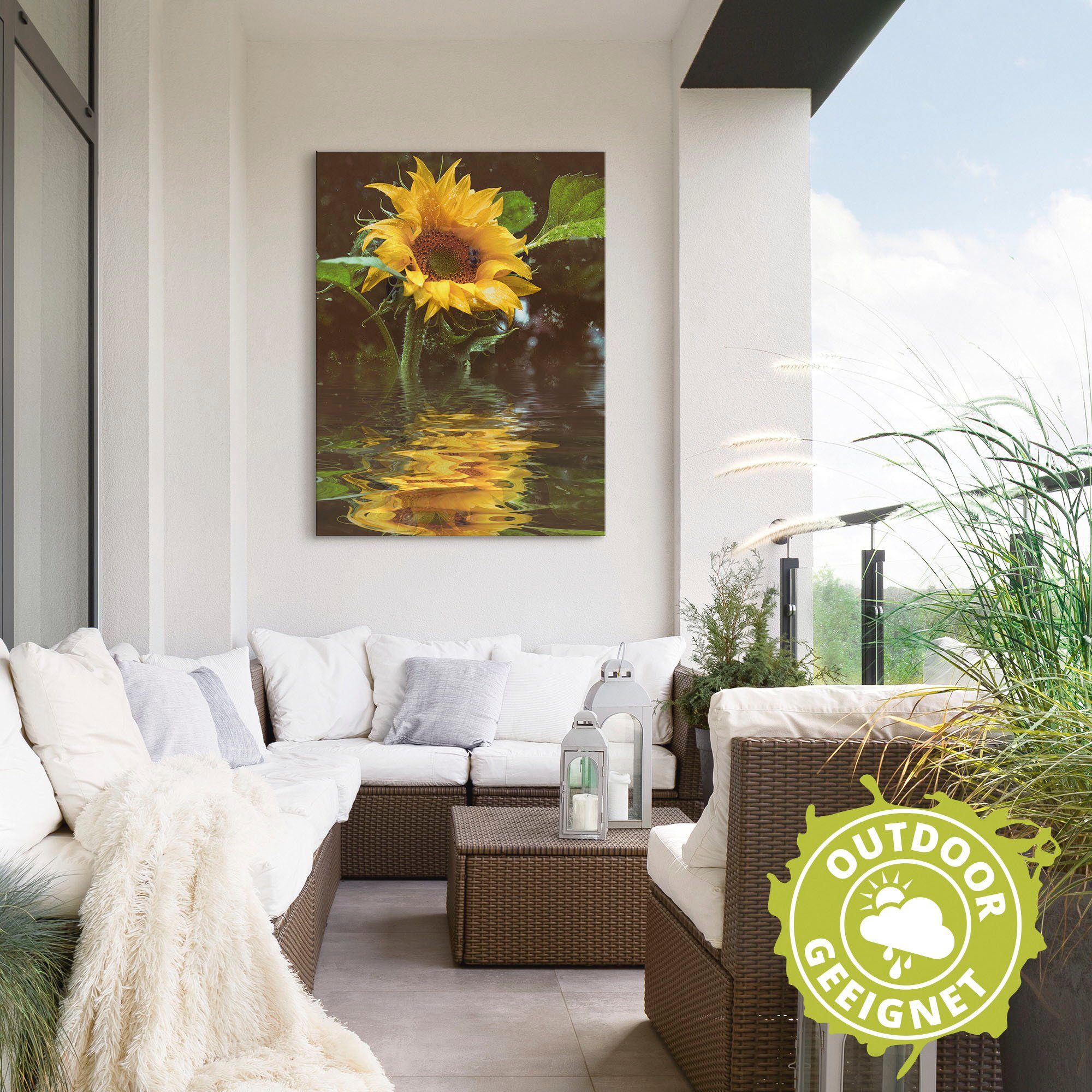 Artland Alu-Dibond-Druck Sonnenblume, Blumen (1 St), für Innen- und Außenbereich geeignet, Outdoorbild