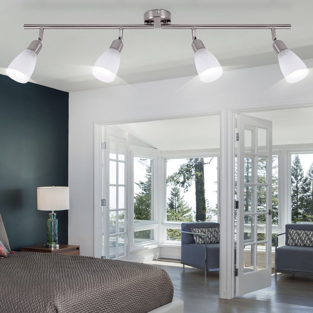 LED Brilliant Spot Decken verchromt Leuchtmittel Lampe silber Deckenleuchte, Metall Warmweiß, inklusive, Balken Design