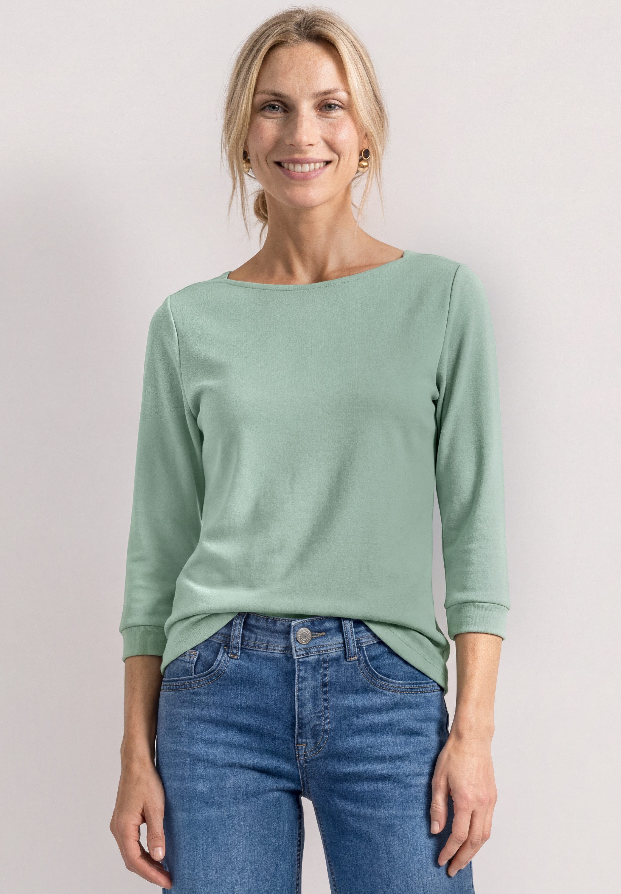 STREET ONE Langarmshirt mit U-Boot-Ausschnitt