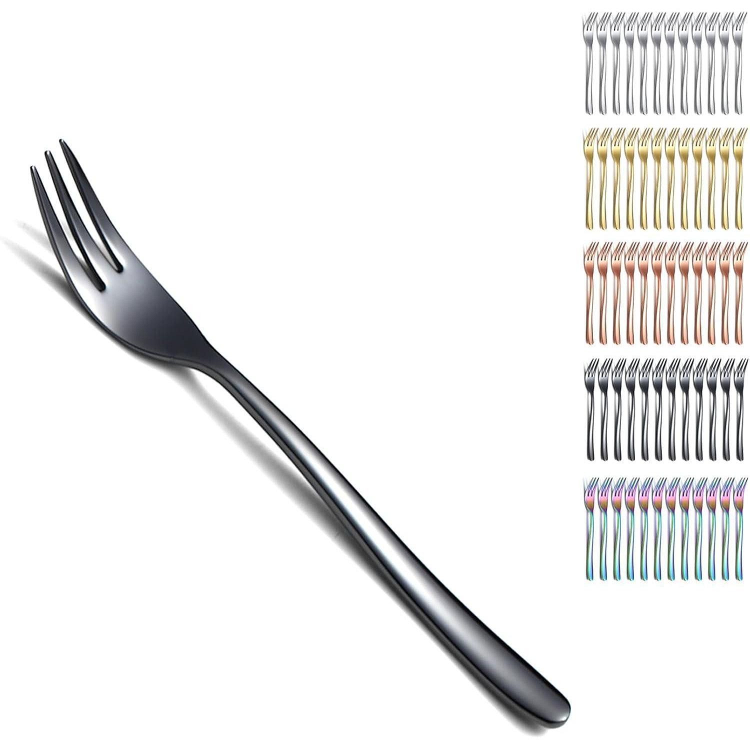 LuxusKollektion Kuchengabel Dessertgabeln schwarz 12er 14cm Edelstahl titanbeschichtet 4 Schwarz