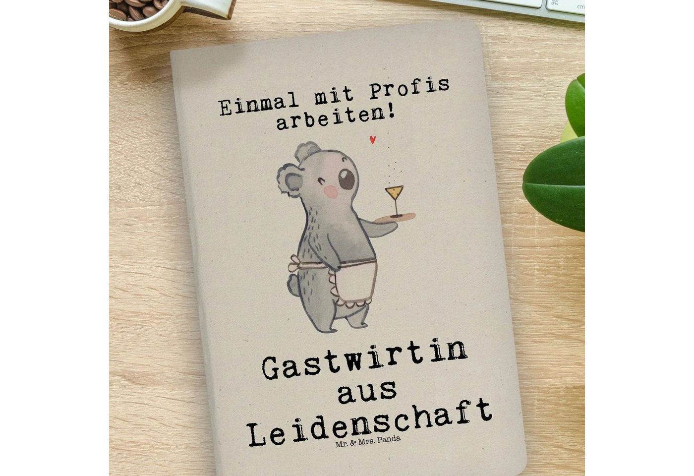 Thumbnail - Mr. & Mrs. Panda Notizbuch Gastwirtin Leidenschaft - Transparent - Geschenk, Barkeeperin, Firma, Mr. & Mrs. Panda, Kreat...