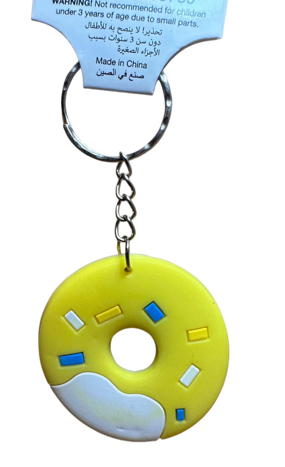 Schlüsselanhänger Schlüsselanhänger Kinder Mini Anhänger keychain Donut gelb