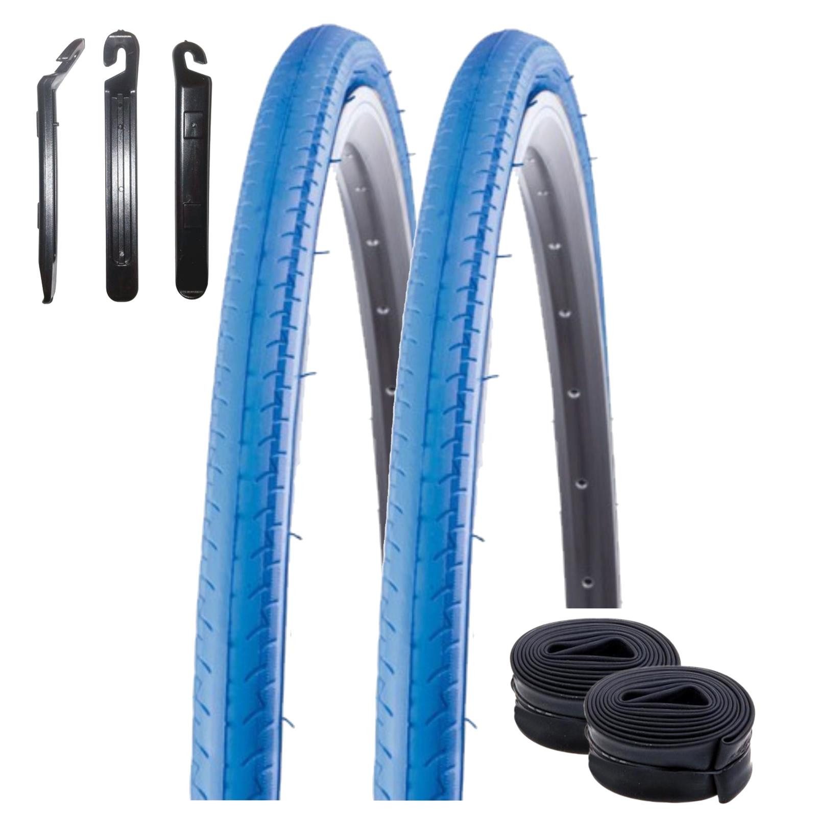 maxxi4you Fahrradreifen 2 x Kenda K-196 Kontender 28 x 1,10 (26-622) Blau + 2 SV inkl. RH