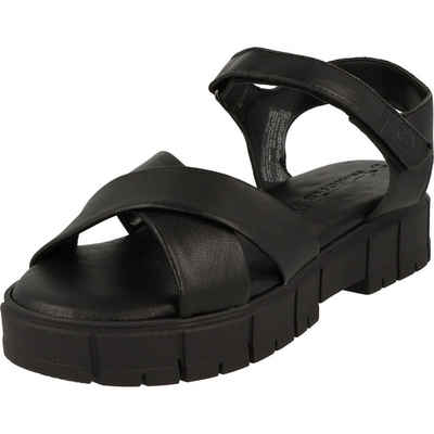 Tamaris Damen Leder Schuhe Komfort Sandalette 1-28242-20 Klett Plateausandale