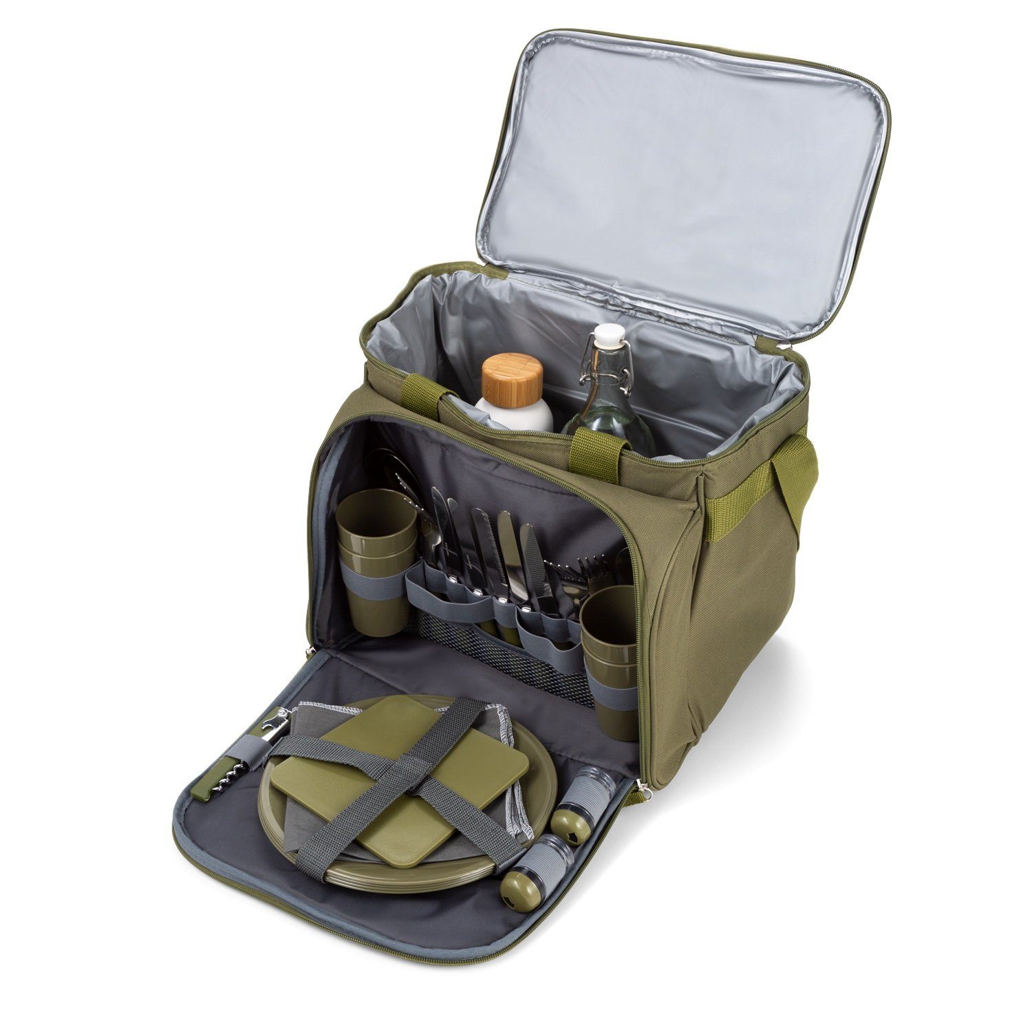 Zubehör für Commando-Industries 4 Picknickkorb mit Personen Picknick Kühltasche