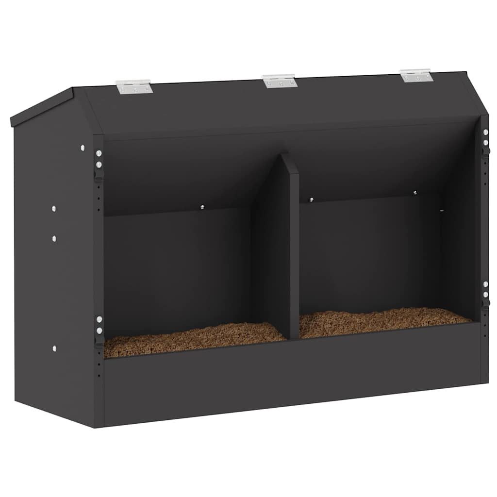 vidaXL Futterspender Kaninchenfütterer Schwarz 64,5 x 25,5 x 45,5 cm
