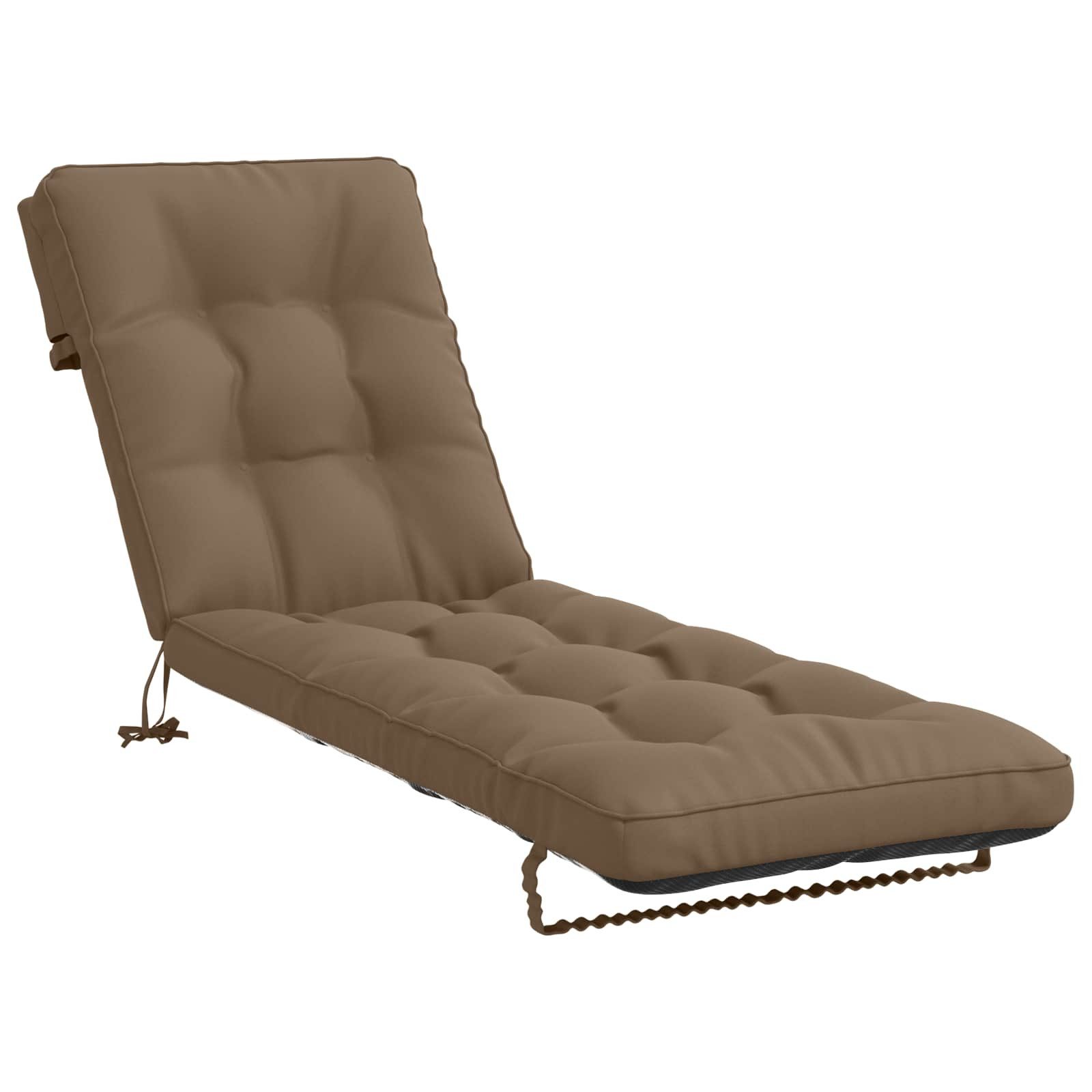 vidaXL Sitzauflage Sonnenliege Kissen VIANEN 100 % Polyester Taupe 200 x 50 x 8 cm, (1 St)