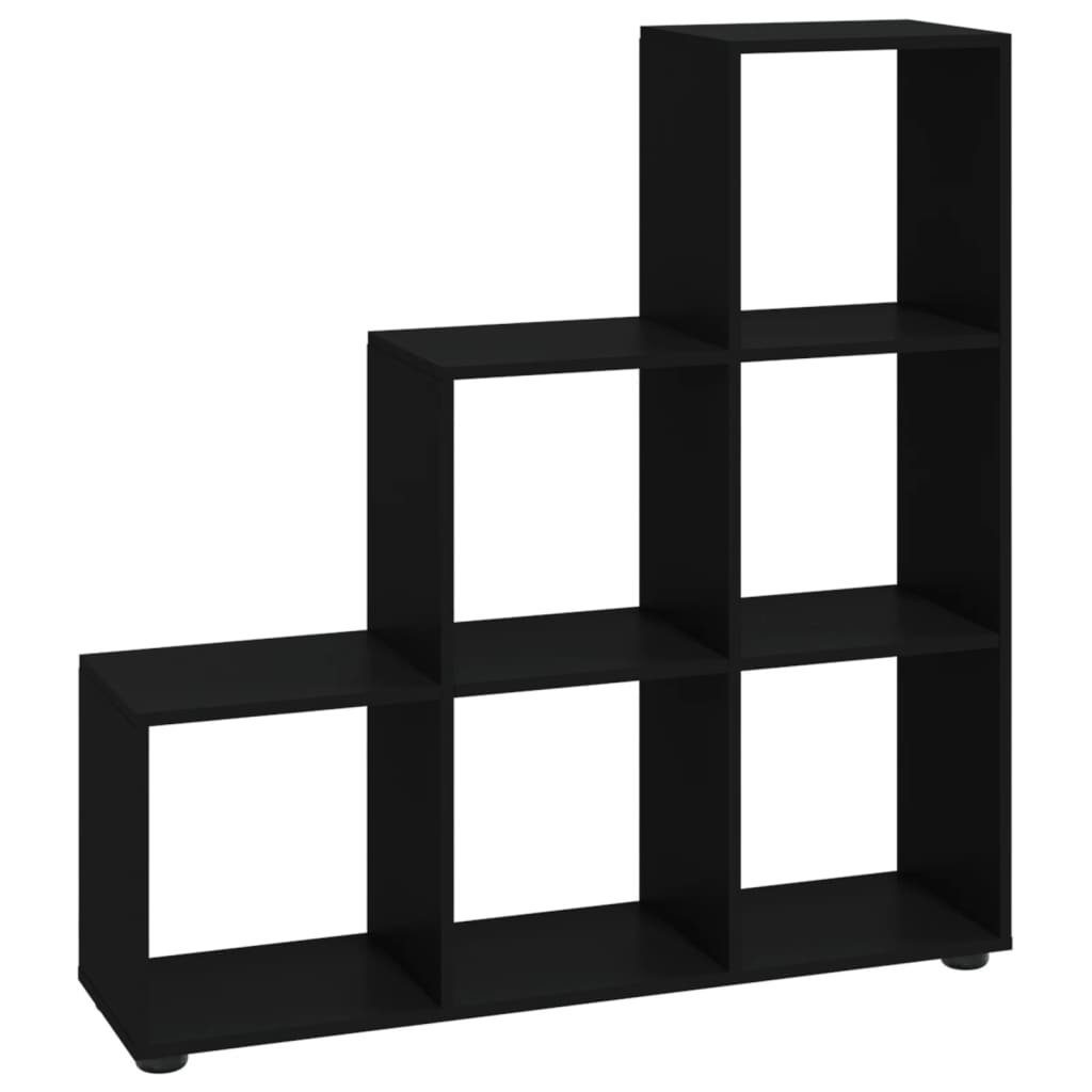 furnicato Bücherregal Treppenregal Schwarz 107 cm Holzwerkstoff, 1-tlg.