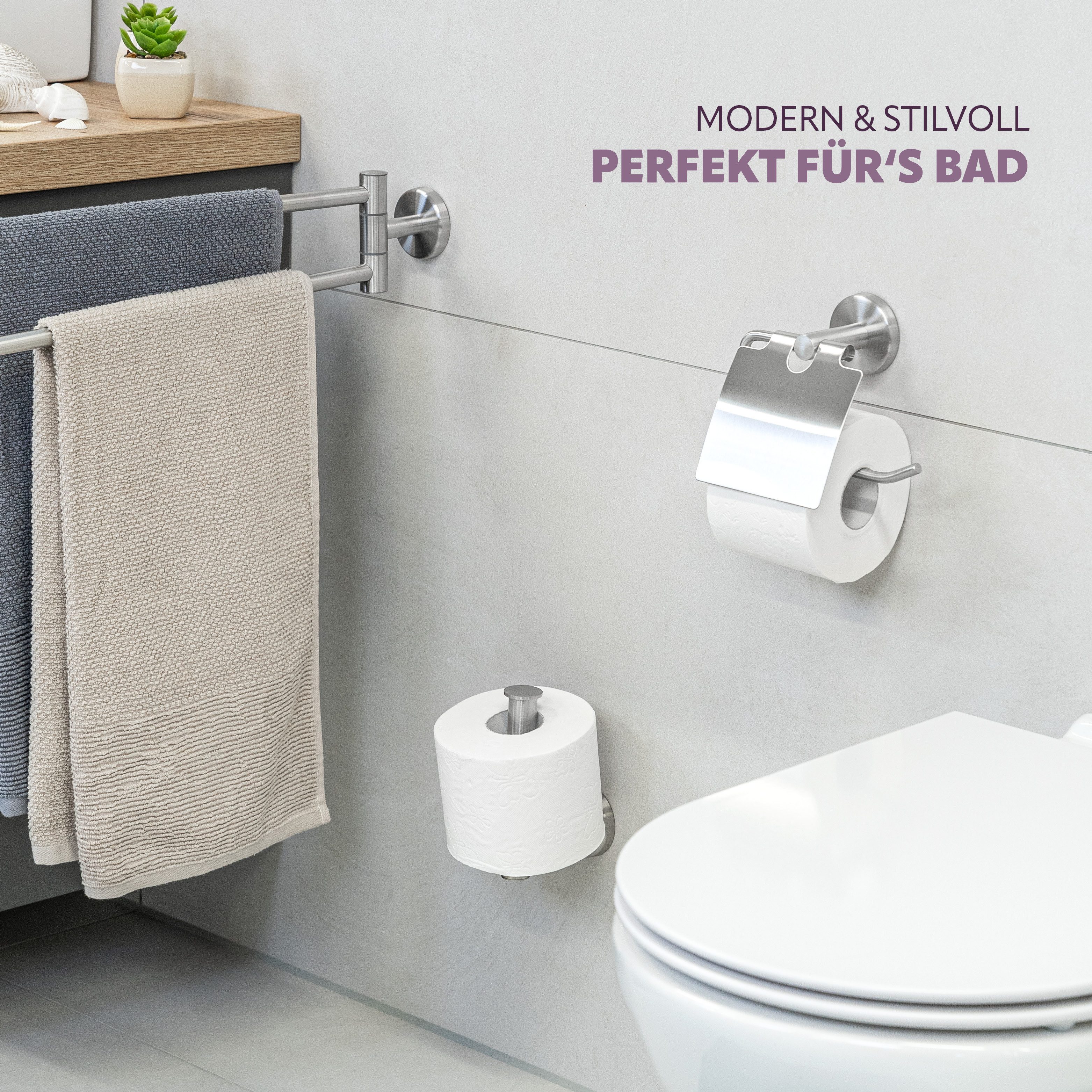 bremermann Toilettenpapierhalter Bad-Serie PIAZZA - mit Blende, Edelstahl m günstig online kaufen