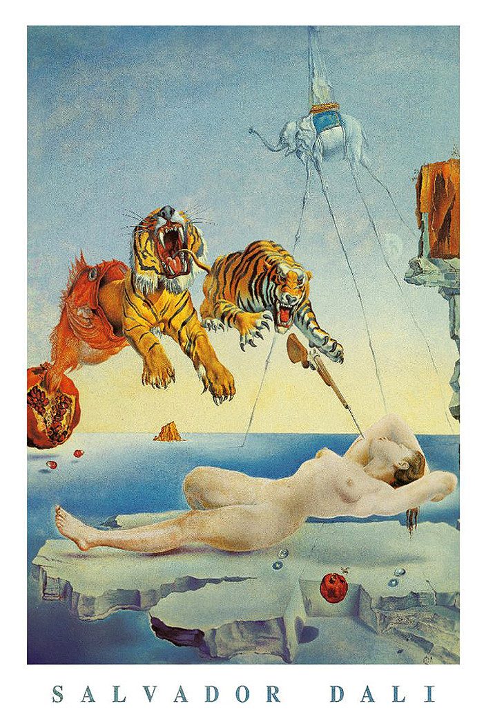 Close Up Poster Salvador Dali Poster Dream Caused By A Bee Flight.. 61 x