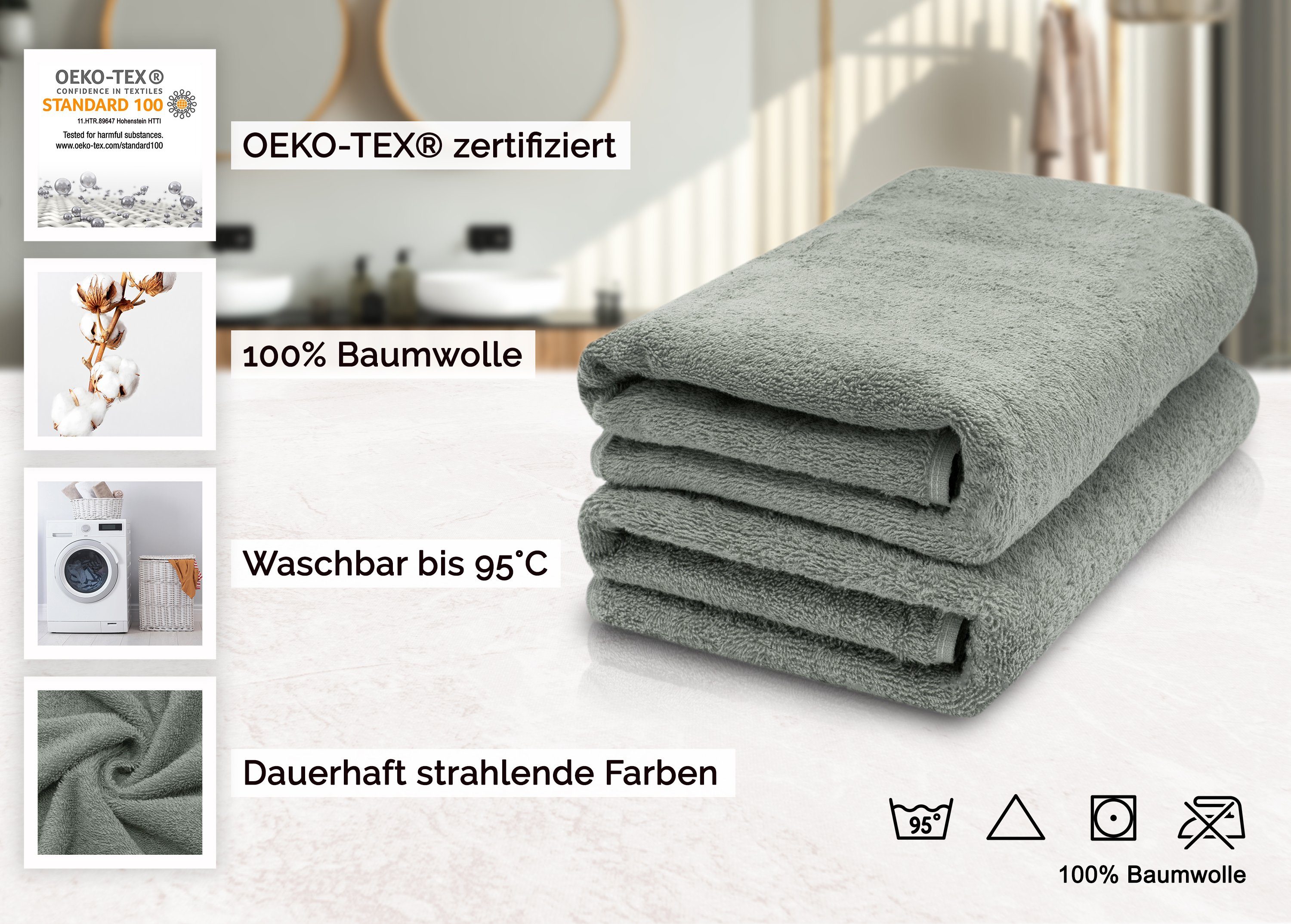 ZOLLNER Saunatuch, Walkfrottier (2-St), 70 x günstig online kaufen