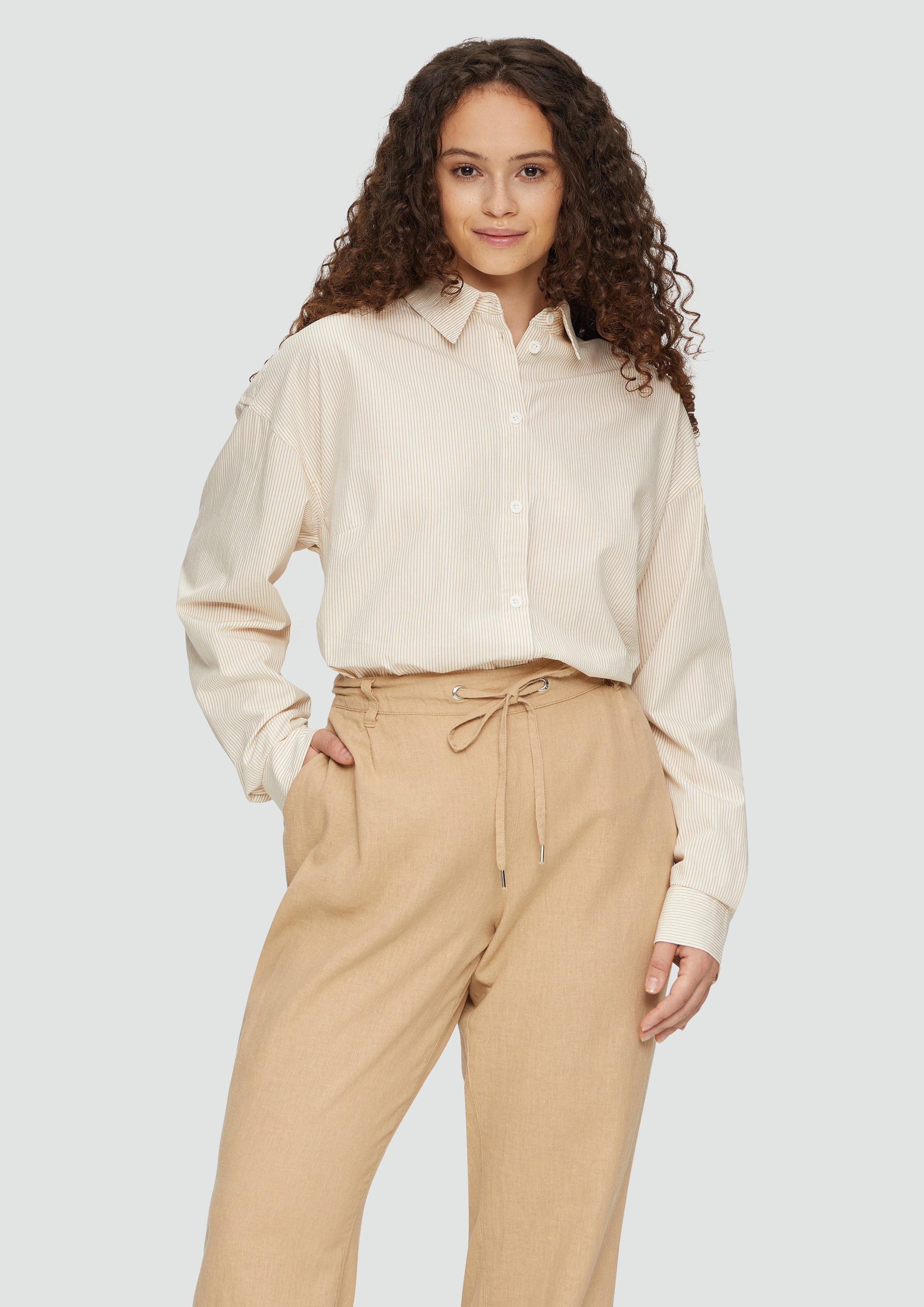 Langarmbluse Oversized-Hemdbluse aus Baumwolle