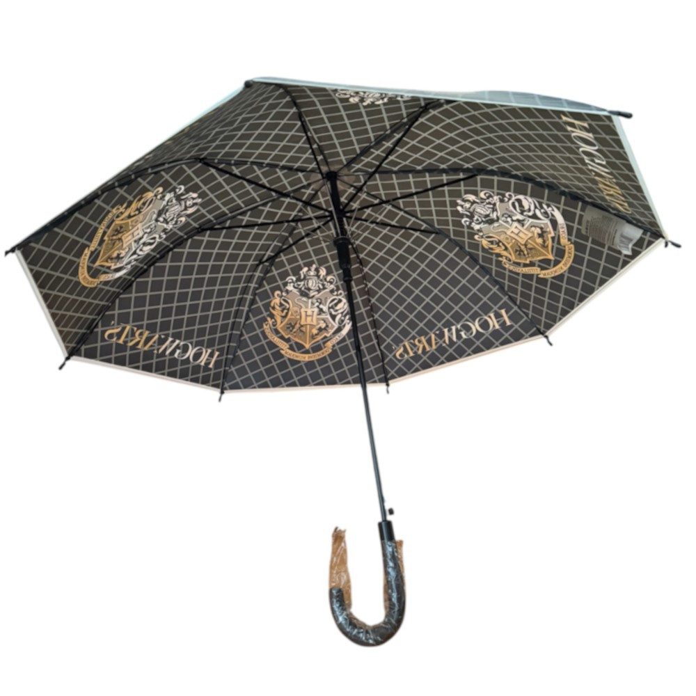 Harry Potter Stockregenschirm Regenschirm für Kinder 74cm Durchmesser Motiv: Hogwarts, Schwarz-Brau