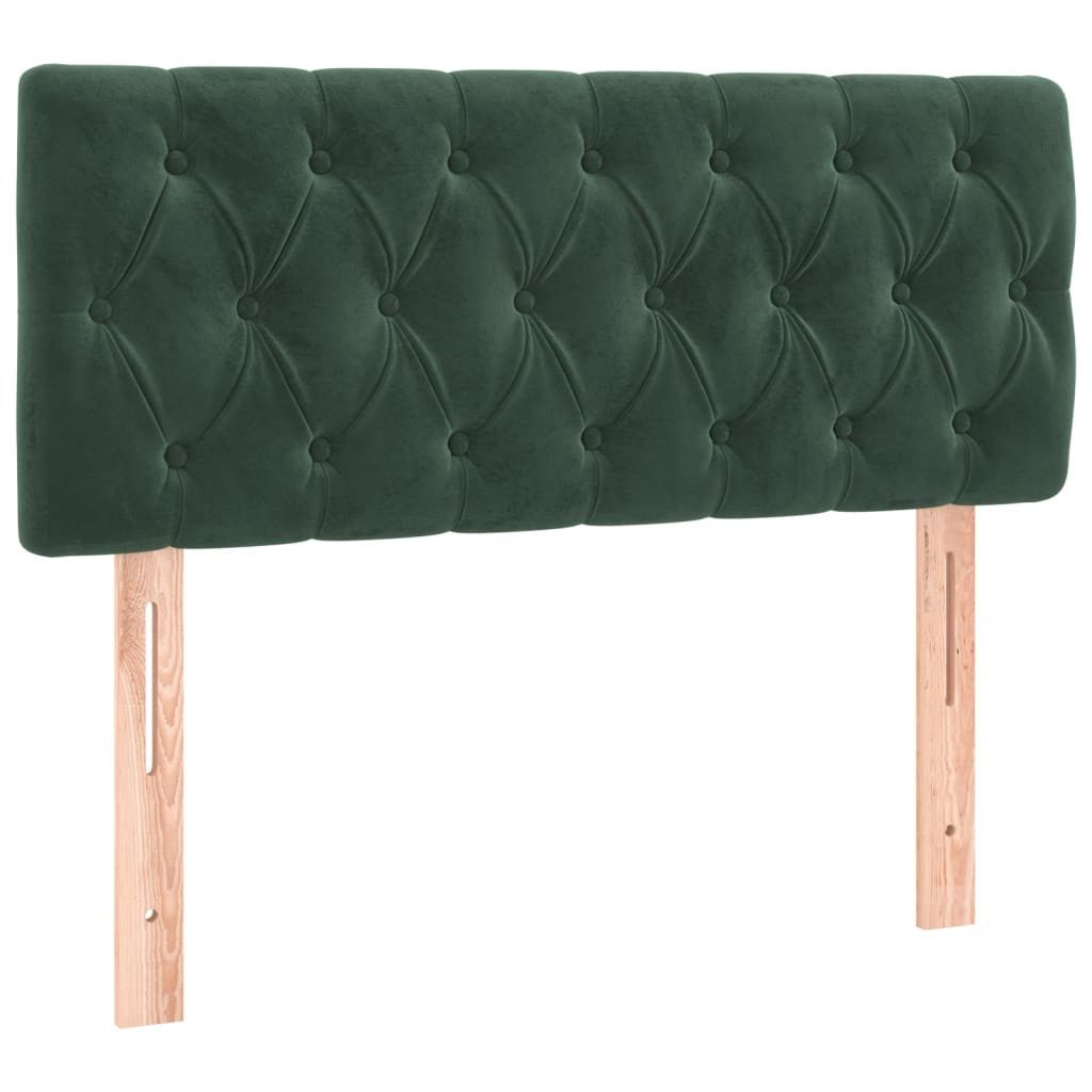 vidaXL Bett, Kopfteil Dunkelgrün 100x7x78/88 cm Samt