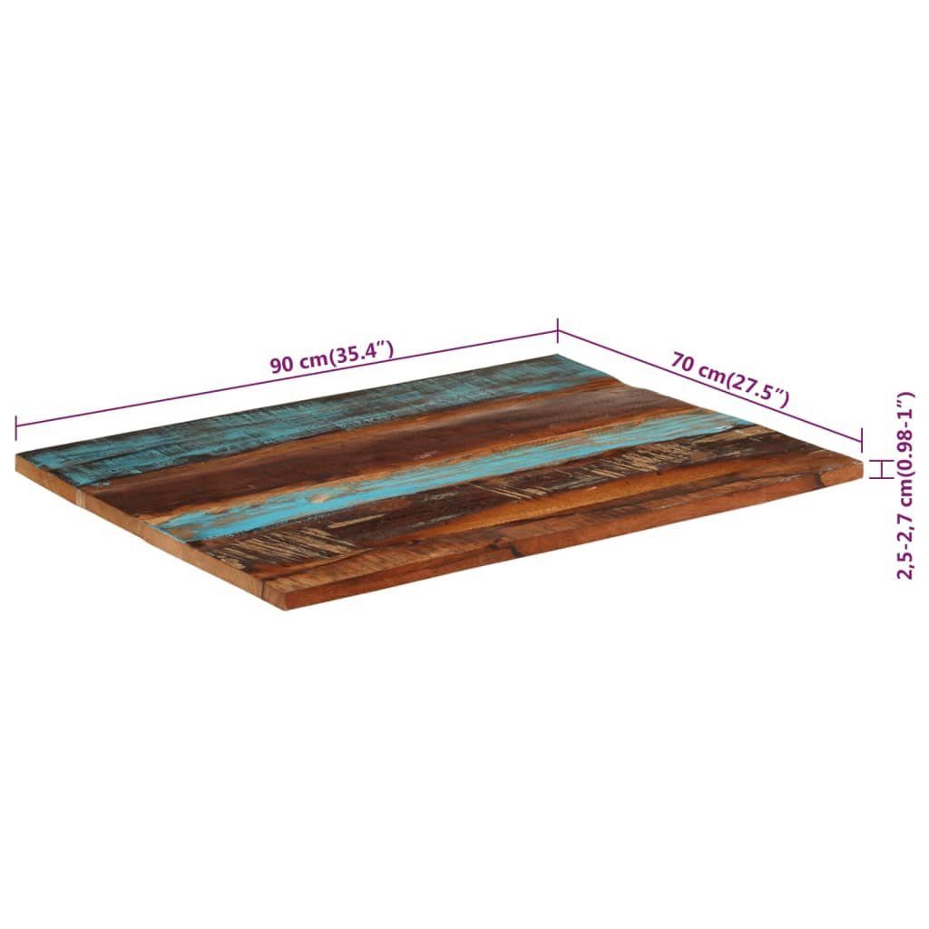 Altholz furnicato Tischplatte St) mm cm 25-27 Massiv Rechteckig 70x90 (1