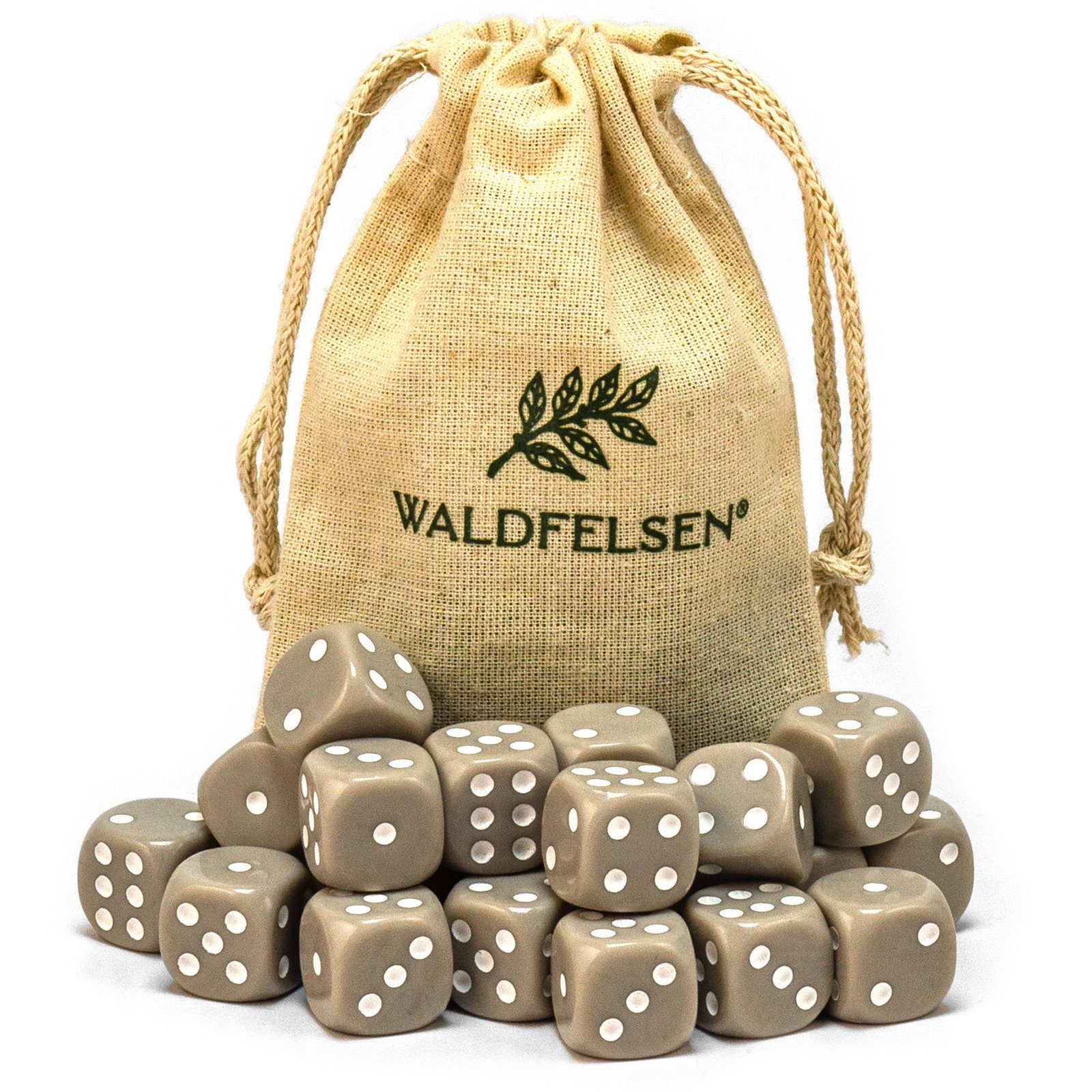 Waldfelsen Spiel – 2-50 Stk Standard Spielwürfel 16 mm Acrylwürfel Würfel bunt, Spielmaterial, Verschiedene Farben