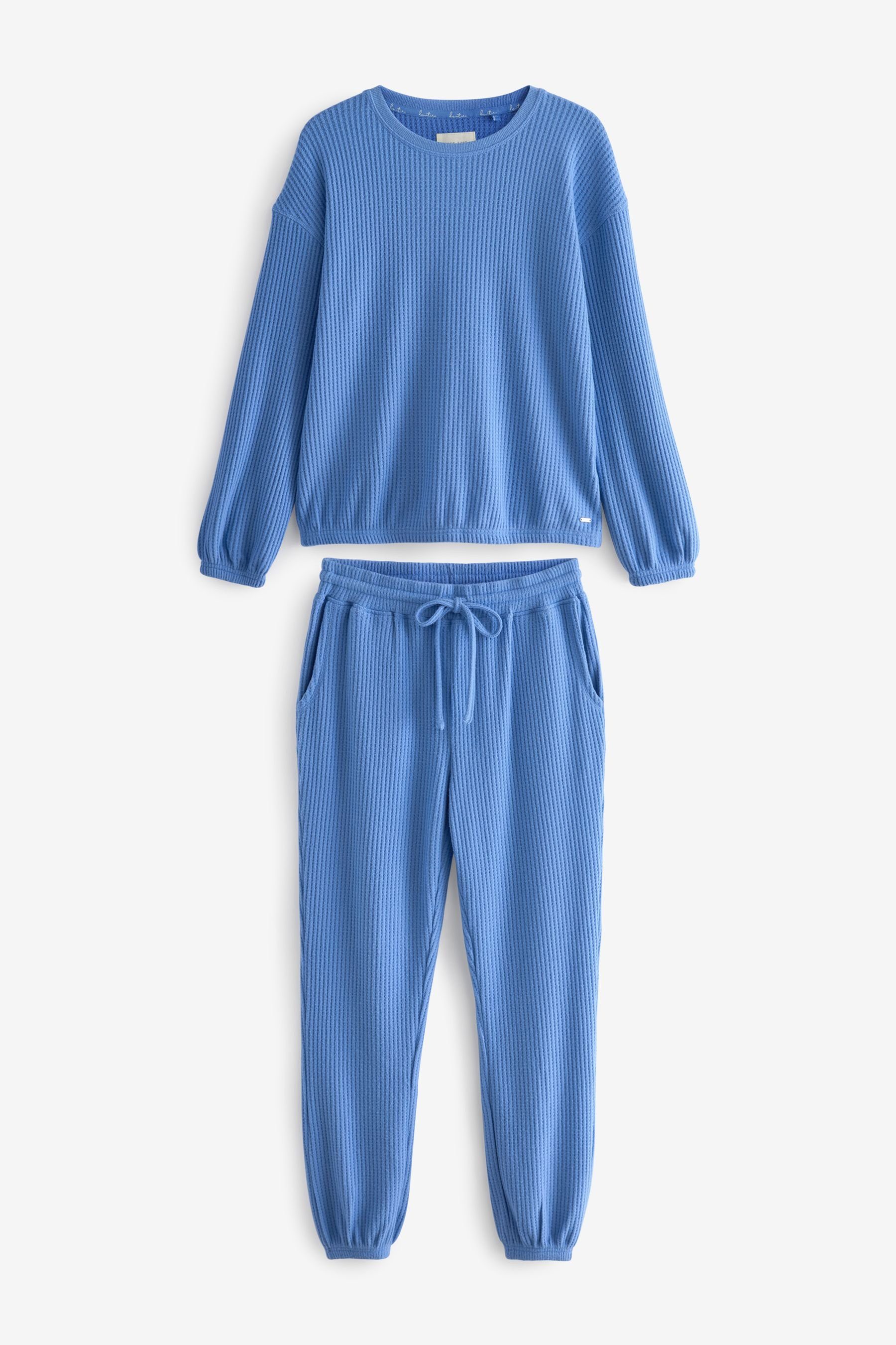Next Pyjama Langarm-Schlafanzug mit weicher Waffelstruktur (2 tlg) Blue