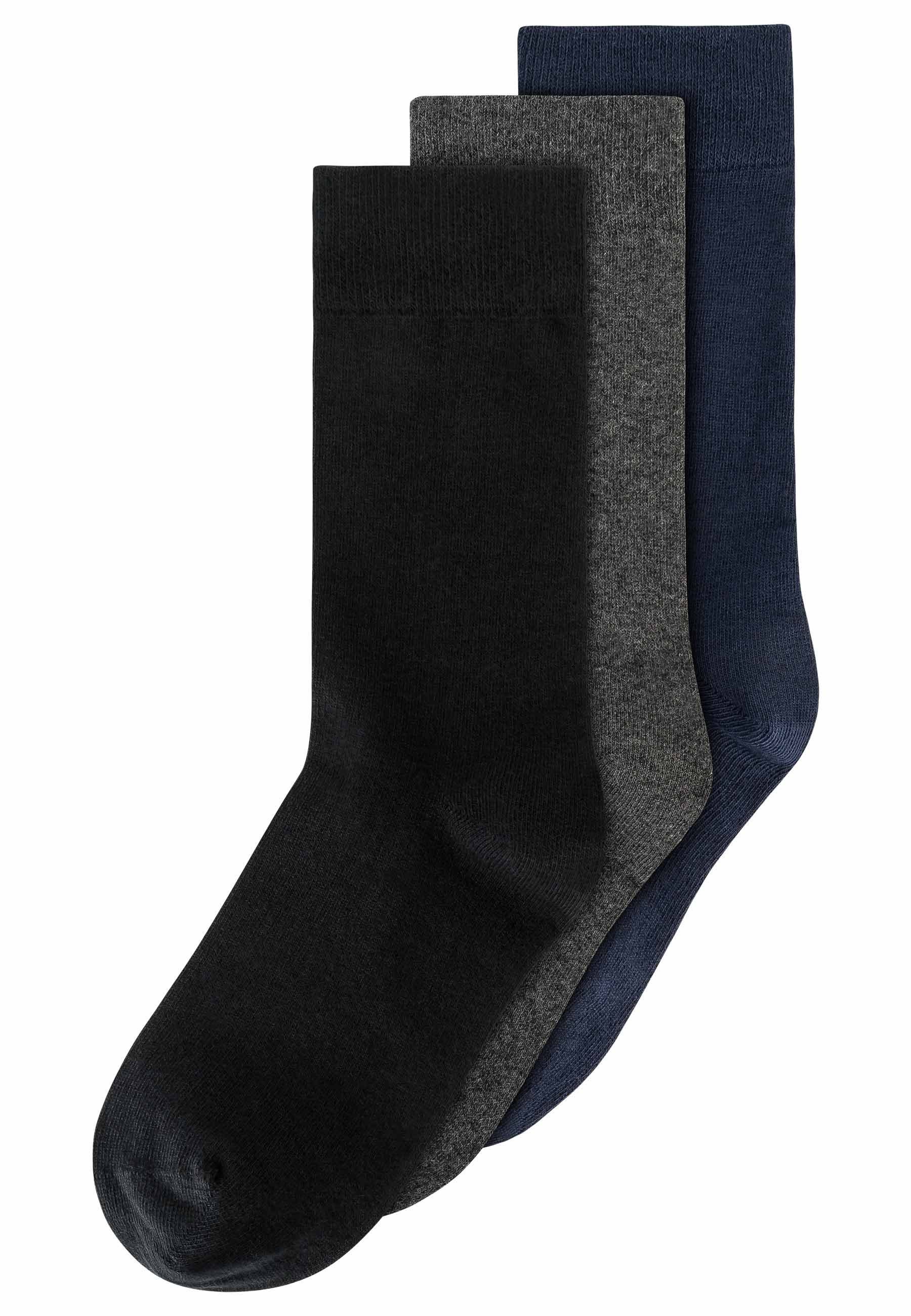 Basic / 3er Socken melange MELA anthrazit / Pack schwarz navy Socken