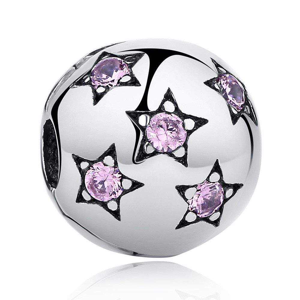 PANDACHARMS Bead Funkelnde Sterne Clip Charm für Charm Armband, 925er Silber, Zirkonia