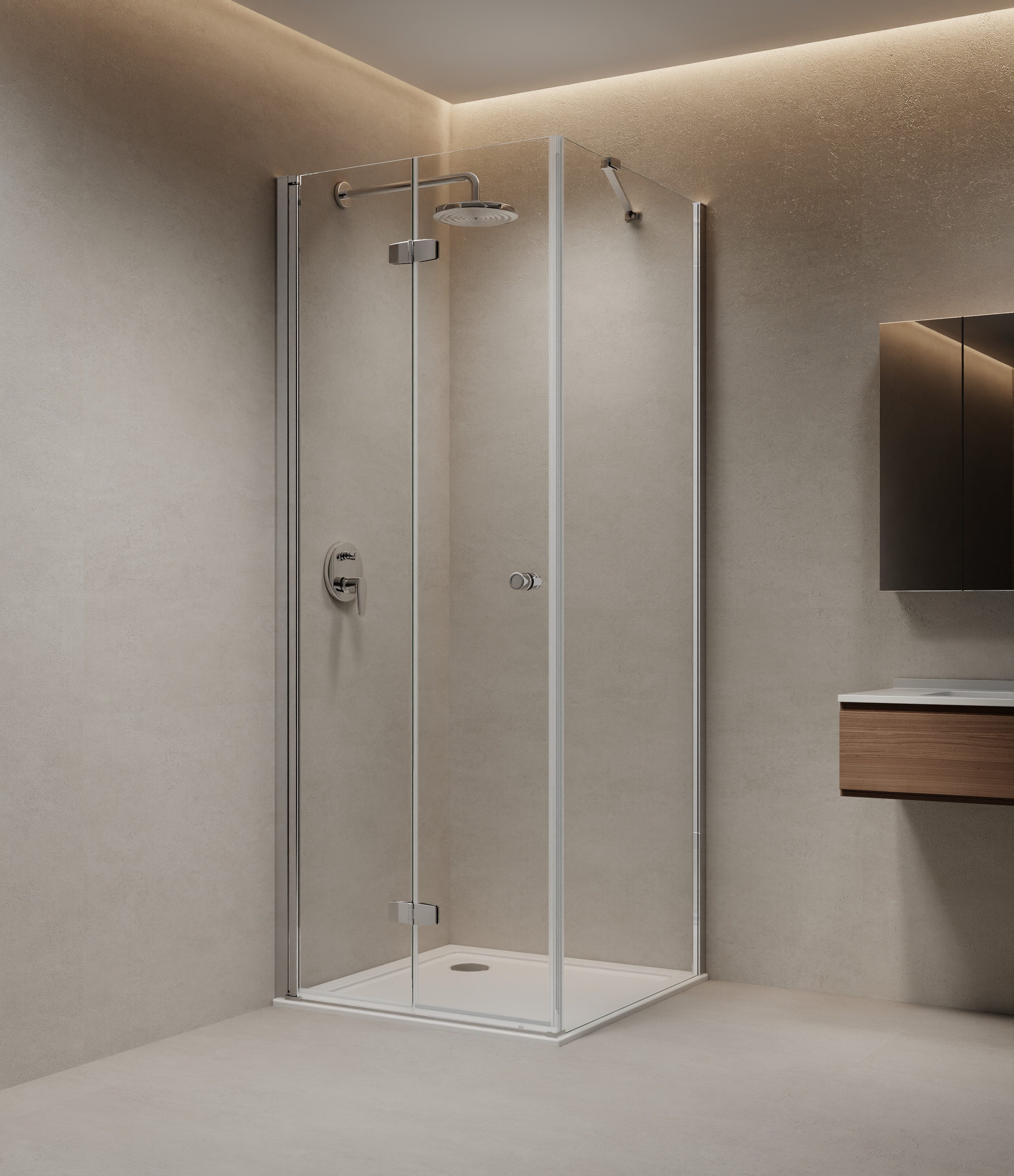 welltime Dusch-Einflügeltür Mixwell, 80x195 cm, Einscheibensicherheitsglas, (1-St., 1 von 2 Teilen für eine Ecklösung) Baukastensystem
