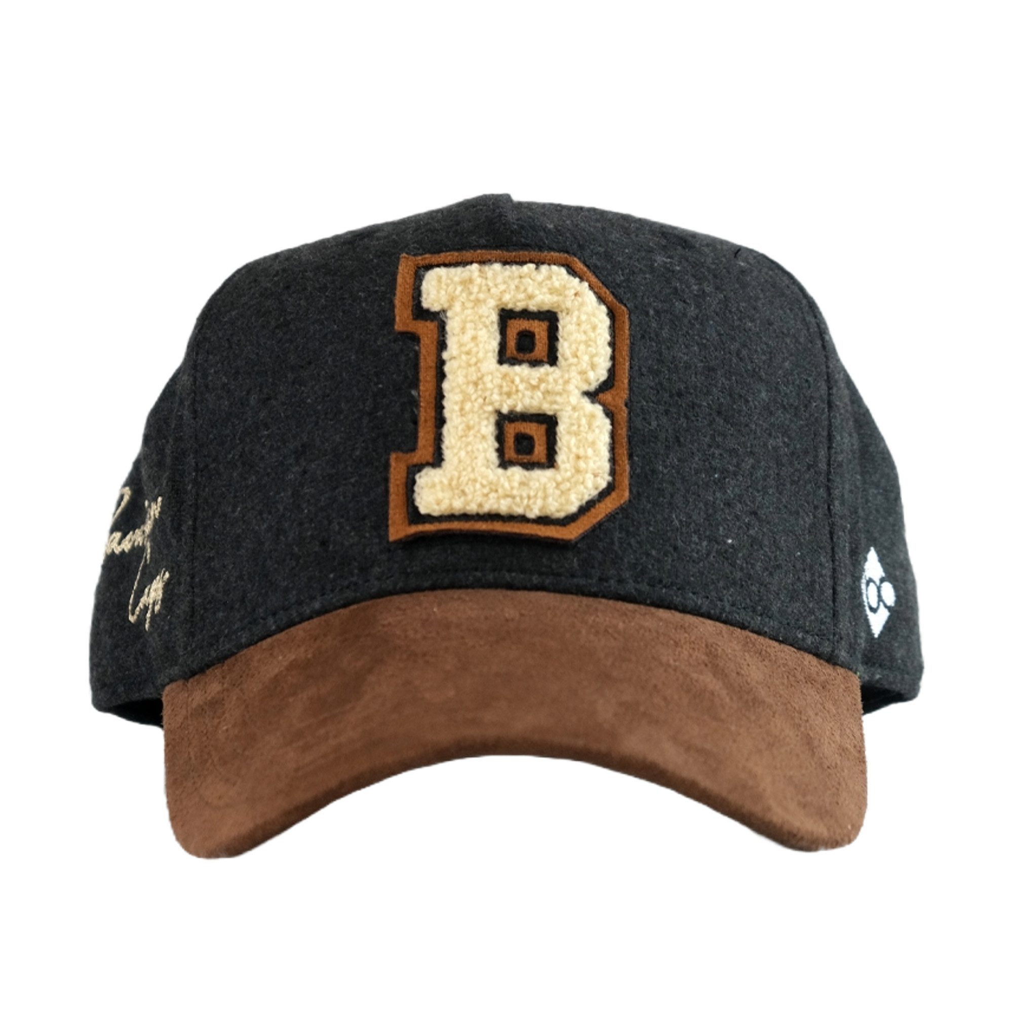 Bavarian Caps Baseball Cap Bavarian Caps "B" - dunkelgrau (Curved) (Basecap, Basecap) Kunstwildlederschirm