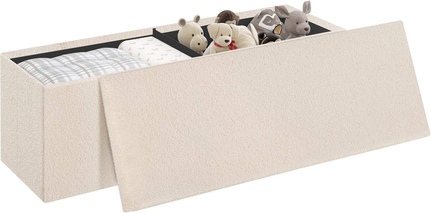 EUGAD Sitzbank (1-St), mit Stauraum, Teddystoff-Bezug, 200 kg belastbar