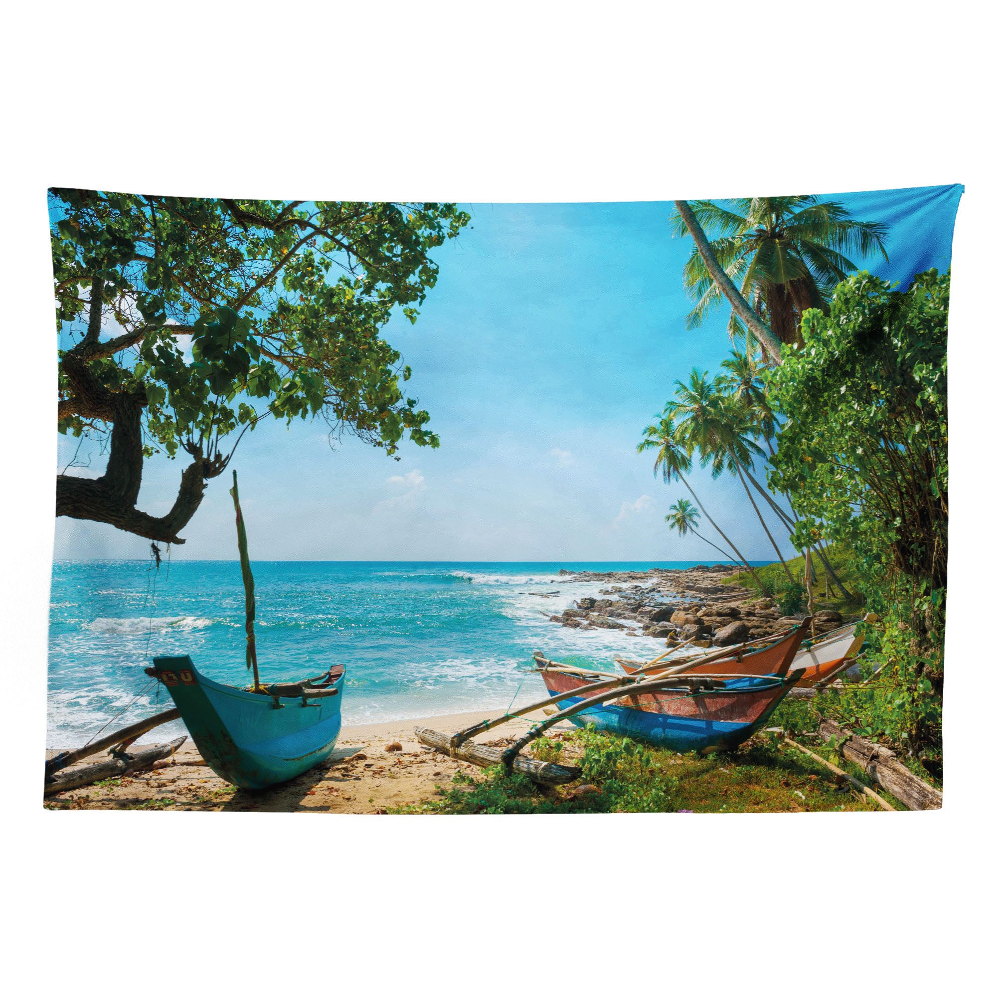 Abakuhaus Wandteppich aus Weiches Mikrofaser Stoff Für das Wohn und Schlafzimmer, rechteckig, Strand Tropischen Ozean Landschaft