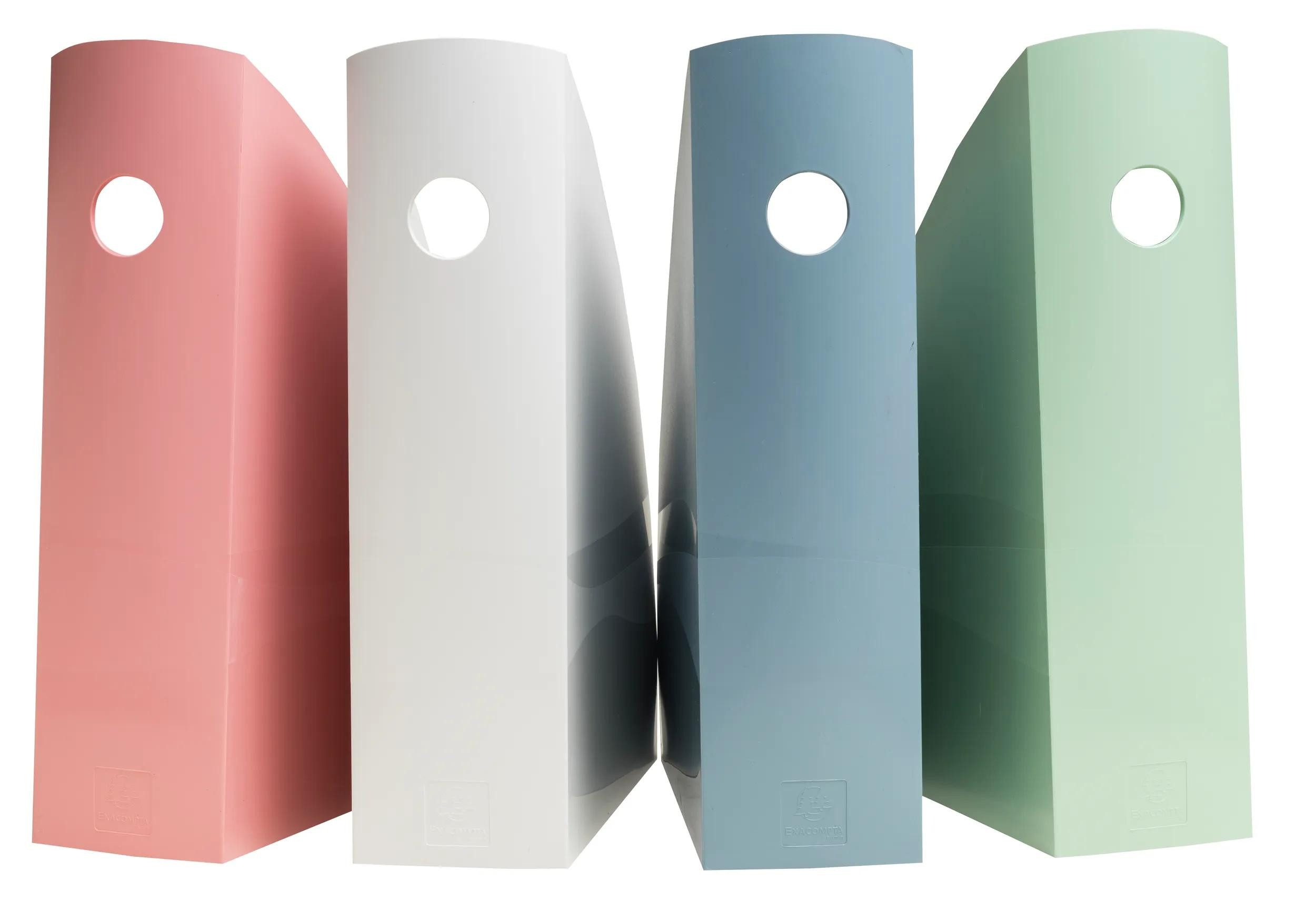 EXACOMPTA Aufbewahrungsbox Set mit 4 Stehsammlern Mag-Cube AutentiK Farben sortiert 182303SETD, Stehsammler