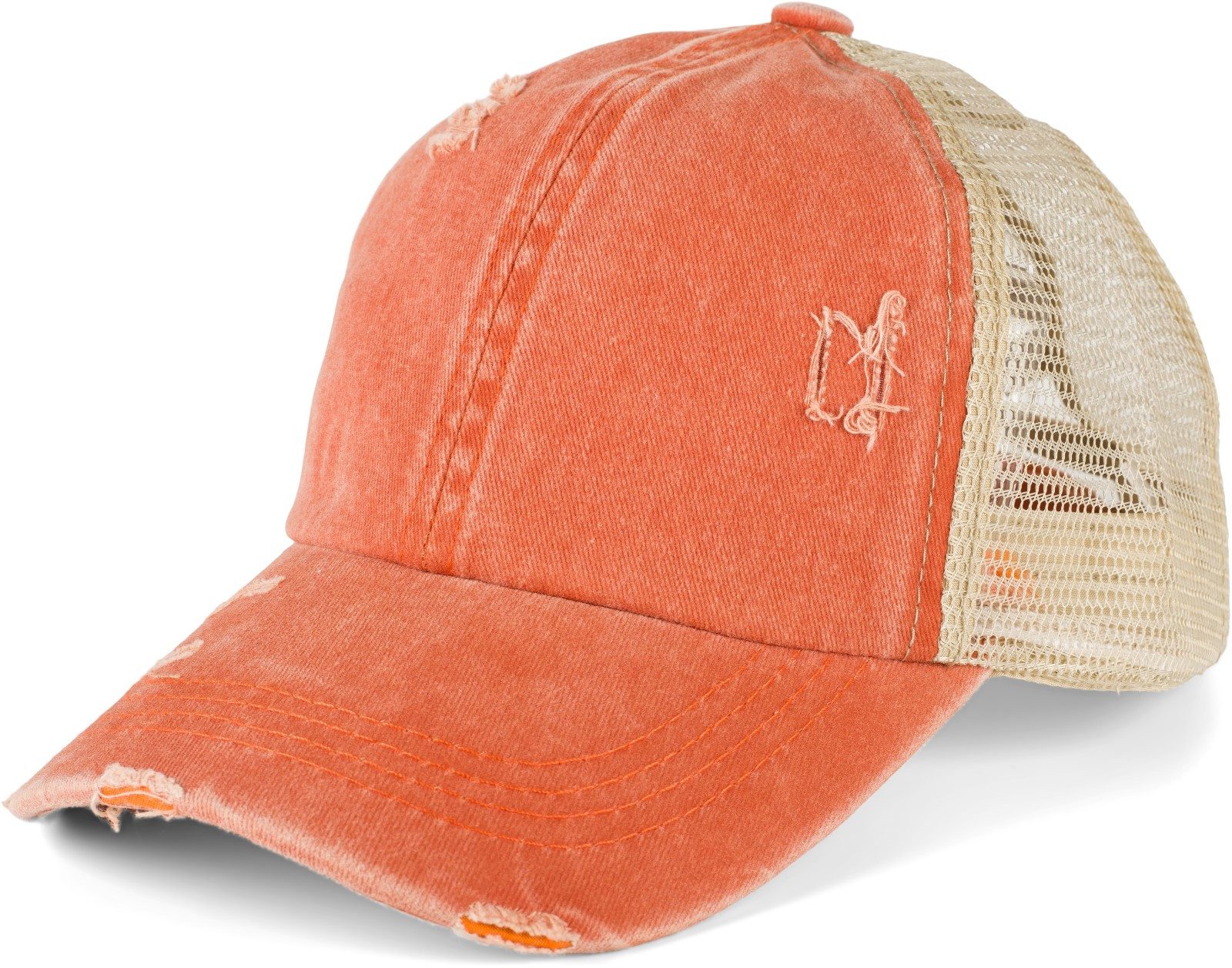 styleBREAKER Baseball Cap Ponytail Baseball Cap Used Look mit Mesh Einsatz (1-St)