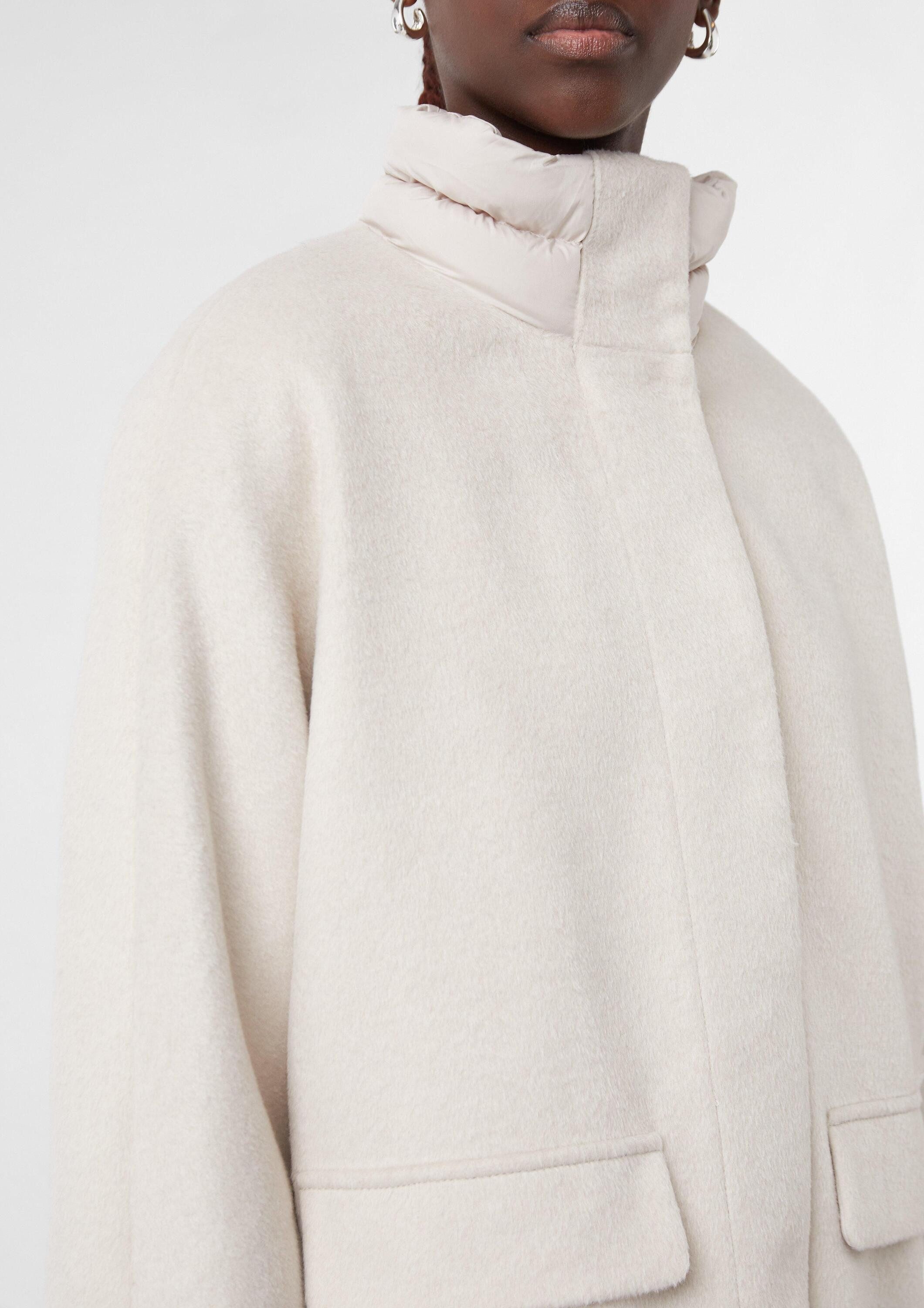 comma Funktionsmantel Outdoor-Mantel Mantel aus Wollmix mit Steppkragen