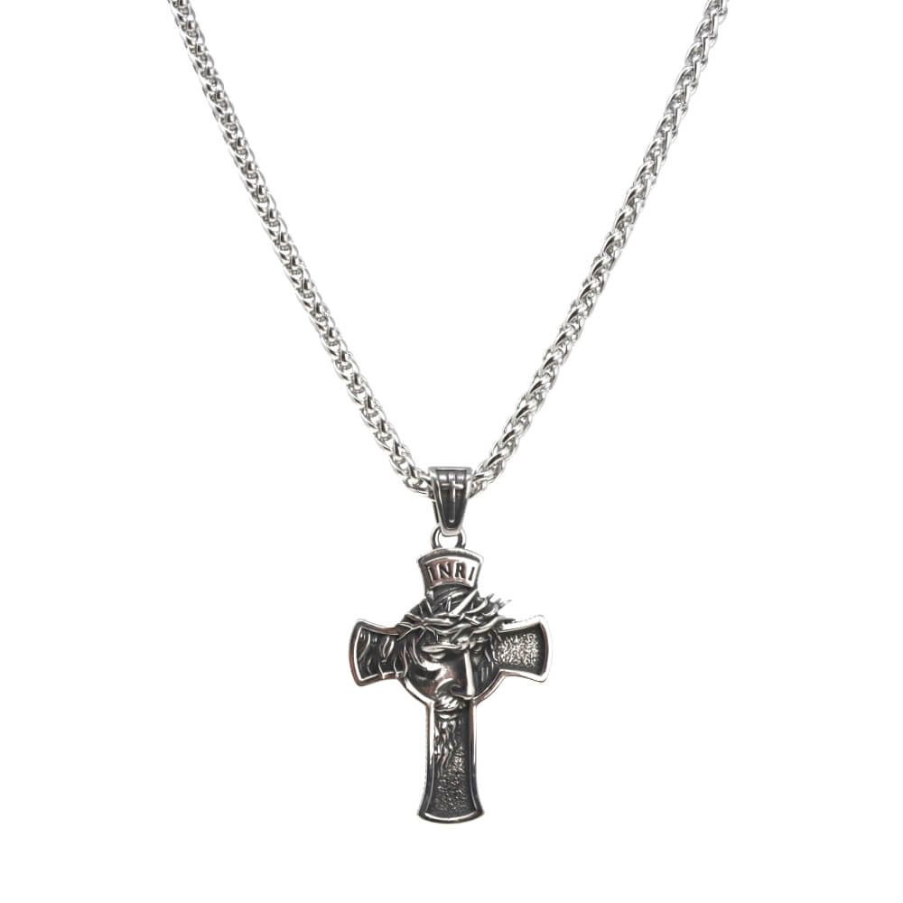 DALMARO Kette mit Anhänger Lederkette Edelstahlkette 316L KREUZ JESUS, Herr günstig online kaufen