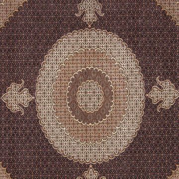 Orientteppich Perser - Täbriz quadratisch - 310 x 302 cm - dunkelbraun, morgenland, quadratisch, Höhe: 10 mm, Wohnzimmer, Handgeknüpft, Einzelstück mit Zertifikat