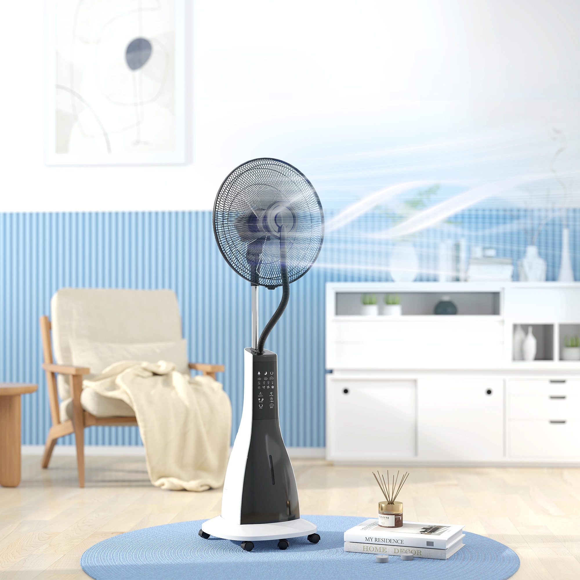 HOMCOM Standventilator Ventilator mit Wasserkühlung Fernbedienung günstig online kaufen
