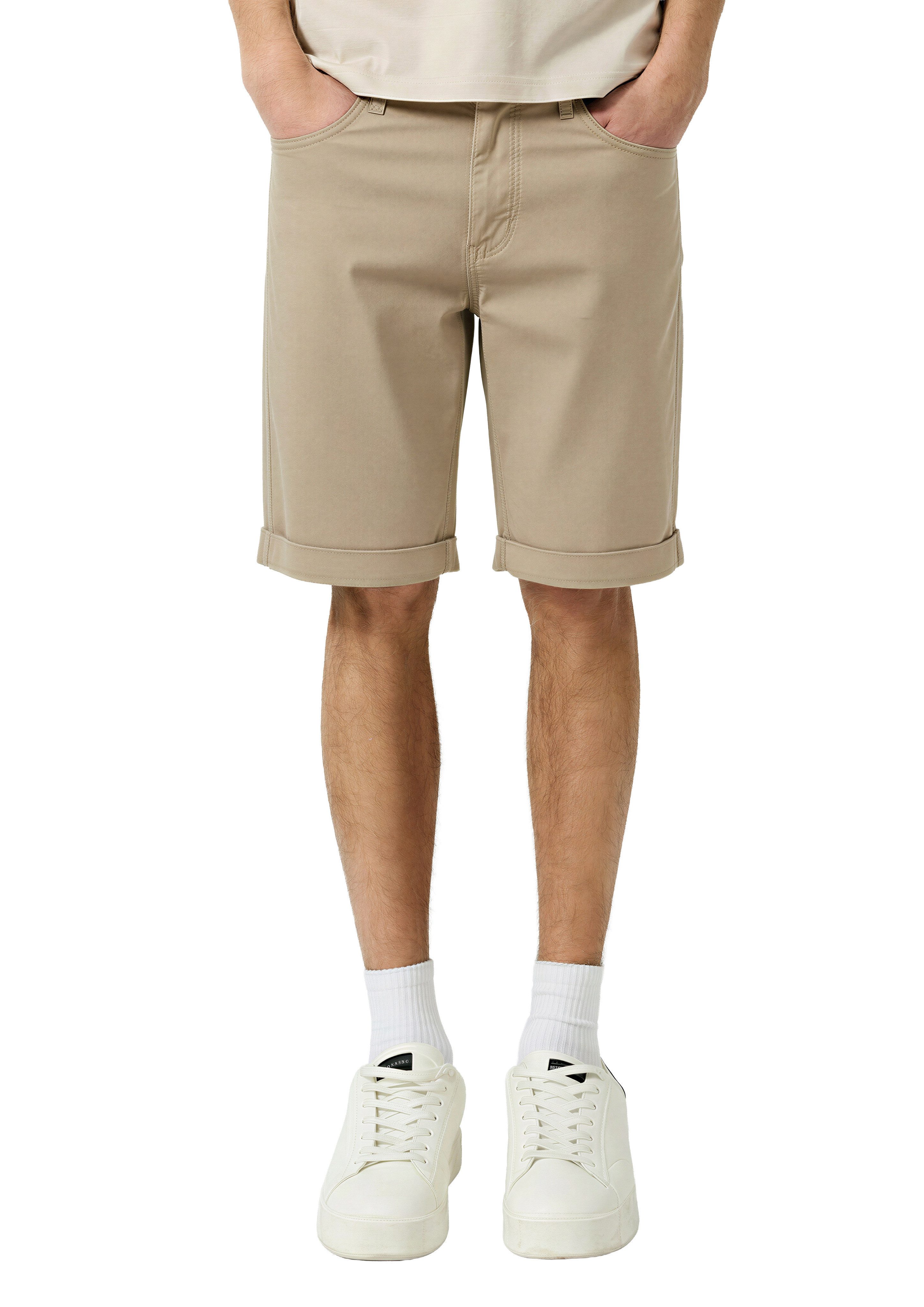 QS Chinoshorts normale Leibhöhe, Rollsaum, mit Elasthan