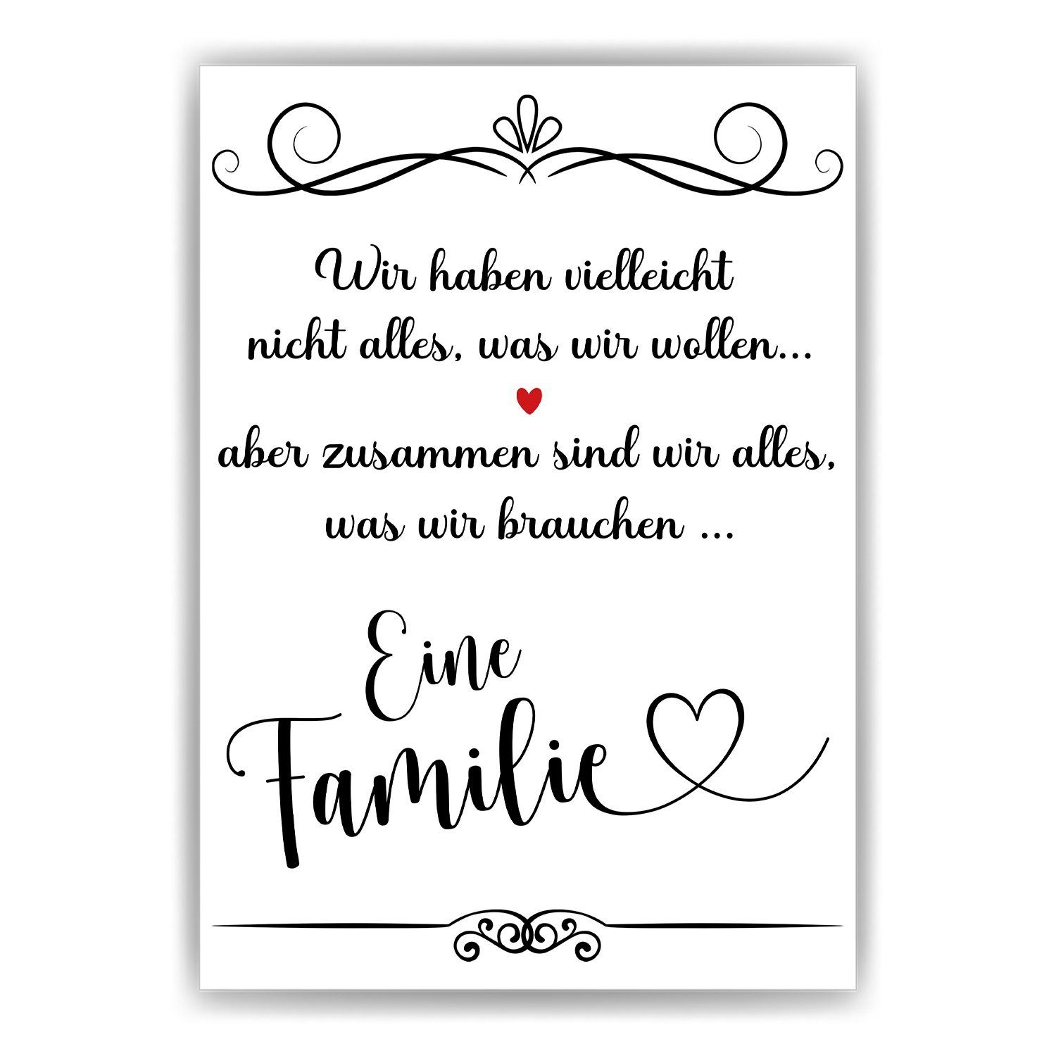 Tigerlino Poster Familie Kunstdruck Muttertag Mama Familien Poster Eltern Kinder