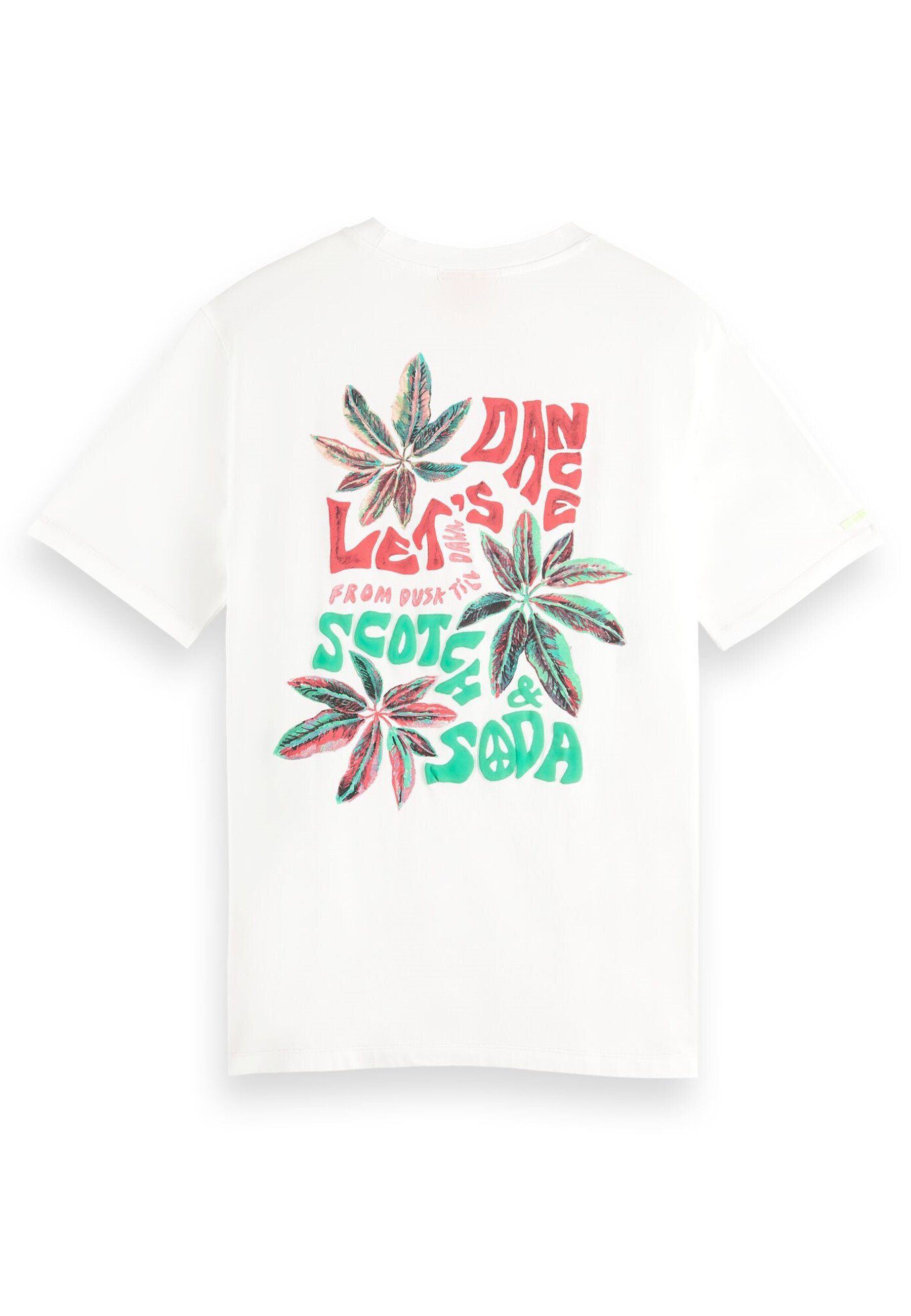 Scotch & (1-tlg) Rundhalsausschnitt weiss Shirt Kurzarmshirt Festival T-Shirt mit Soda