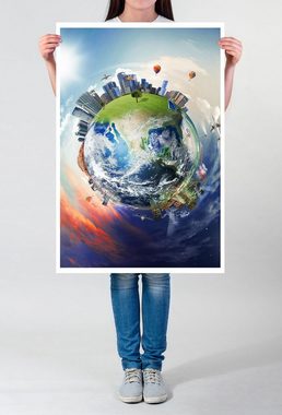Sinus Art Poster Illustration 60x90cm Poster Die moderne Welt