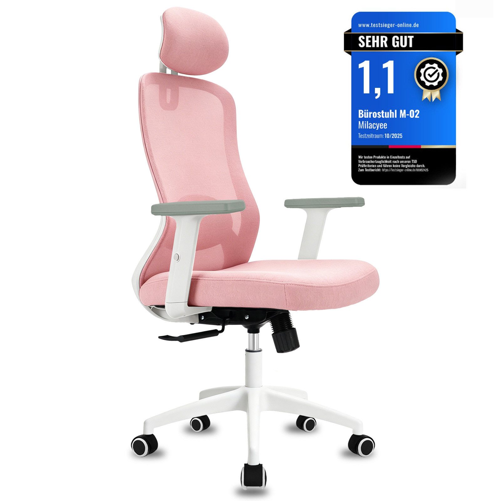 Milacyee Bürostuhl Chefsessel Wippfunktion 200kg belastbar ergonomisch,Bürostuhl (abschließbar Wippfunktion und Höhenverstellbar,NetzbezugDrehstuhl,Schreibtischstuhl), Bürostuhl 200KG