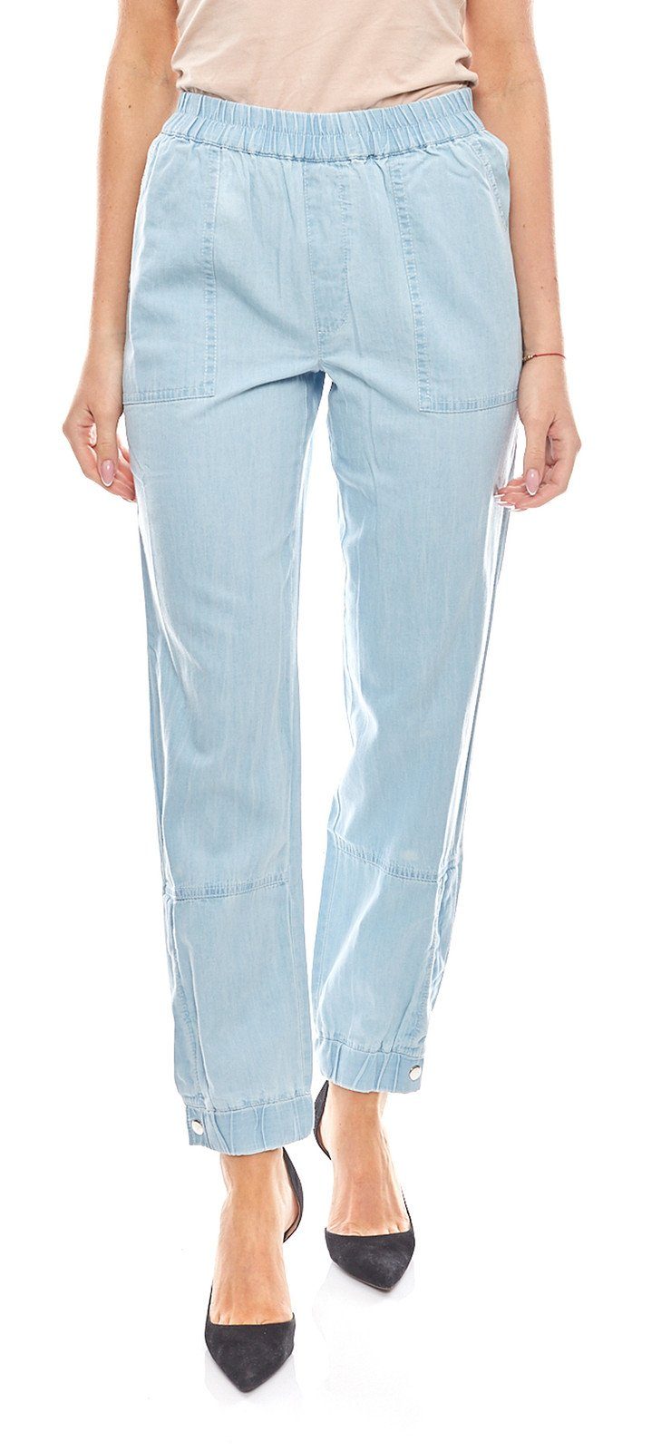 Aniston by BAUR Regular-fit-Jeans »Aniston Sommerhose lockere Stoffhose  Damen Hose aus 100% Baumwolle Blau« online kaufen | OTTO