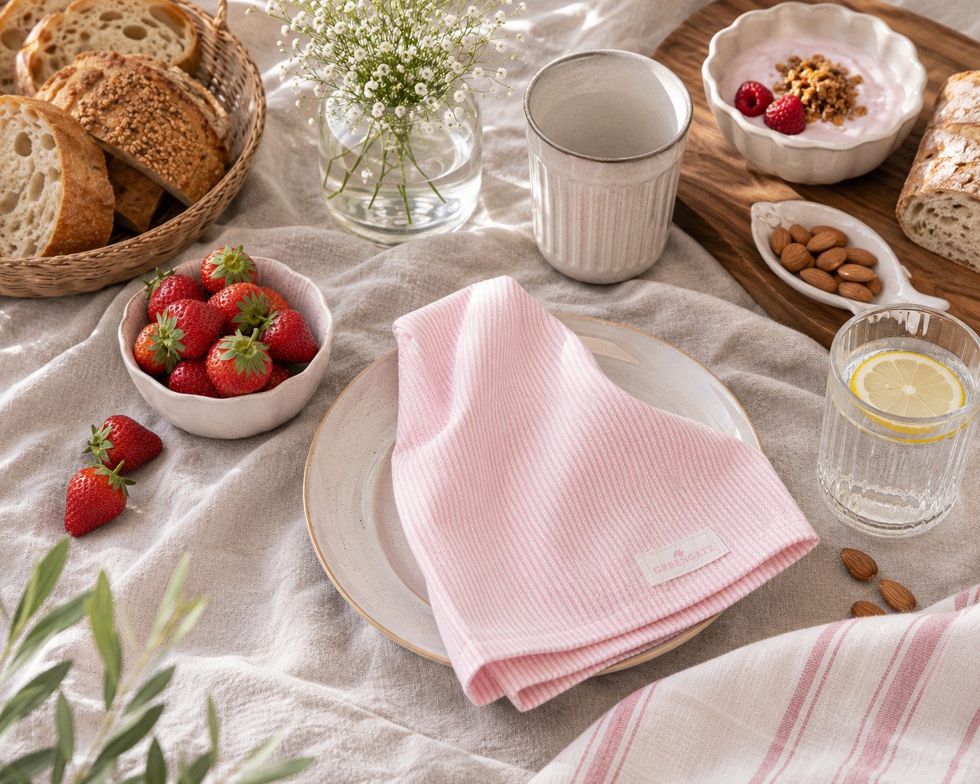 Greengate Stoffserviette GreenGate Stoffserviette Alicia hellrosa