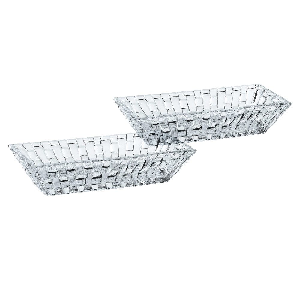 Nachtmann Schüssel Nachtmann Bossa Nova Schale Rechteckig 17x8,5x3,6 cm 2er Set, Kristallglas, (Set)
