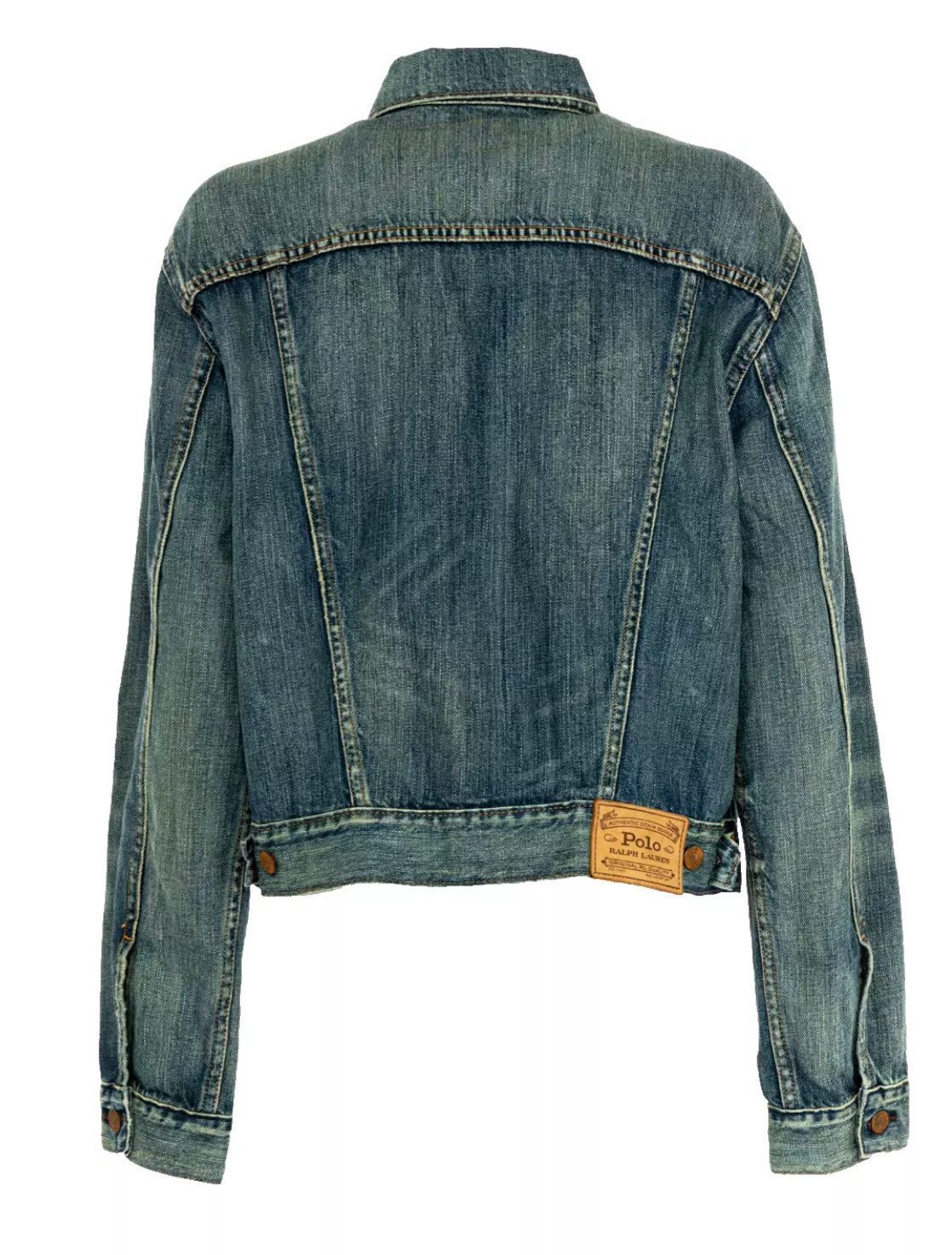 Polo Ralph Lauren Jeansjacke Damen 80s Retro Mexico Denim Cropped Vintage J günstig online kaufen