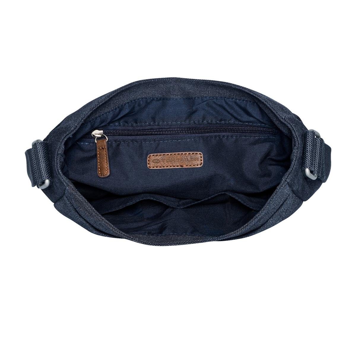 TOM TAILOR CAY,Handtasche no Umhängetasche dark Klappe S blau mit zip, Tom Tailor