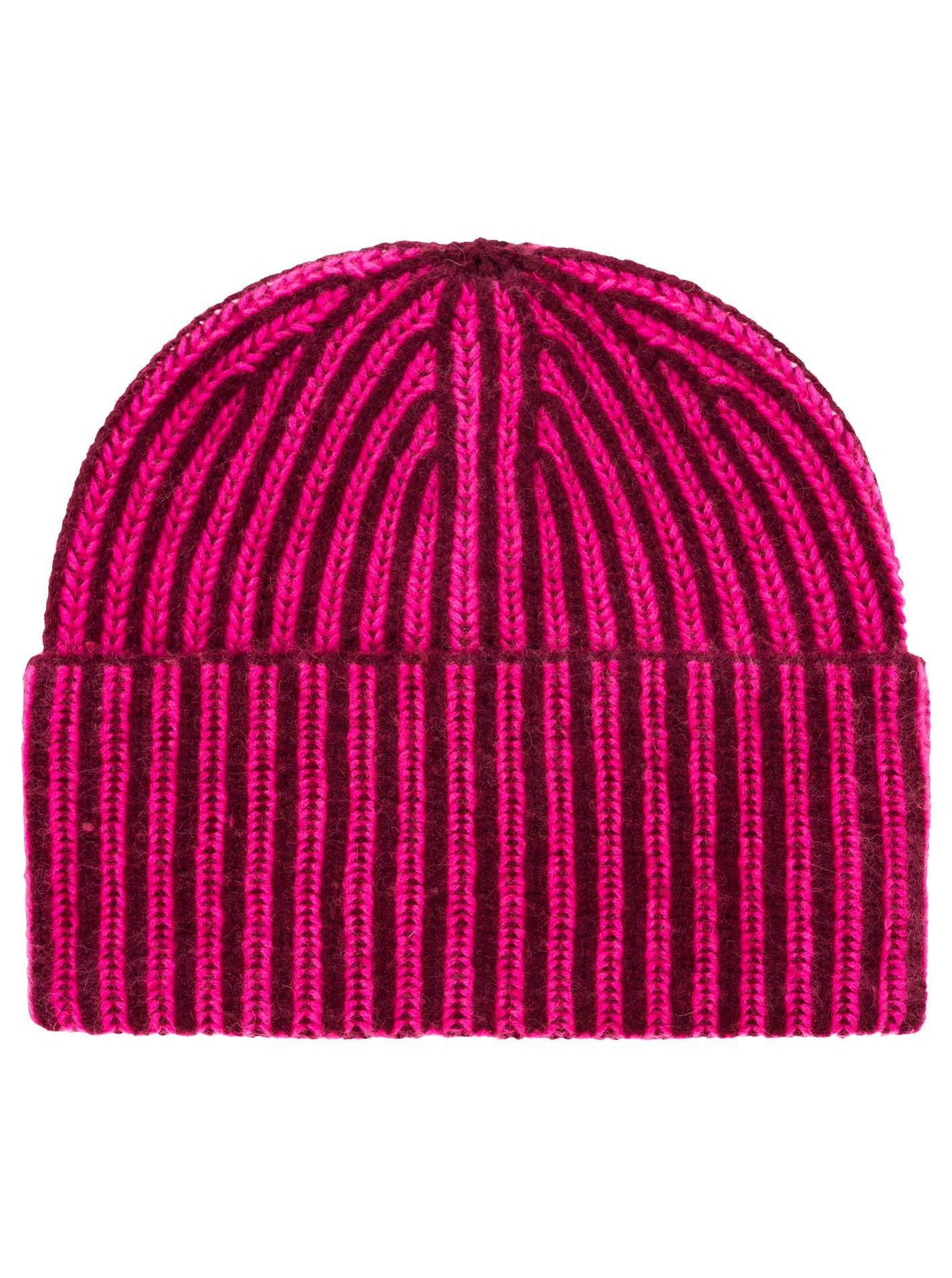 Strickmütze 100% Kaschmir Grobstrick Mütze "Two-Tone"