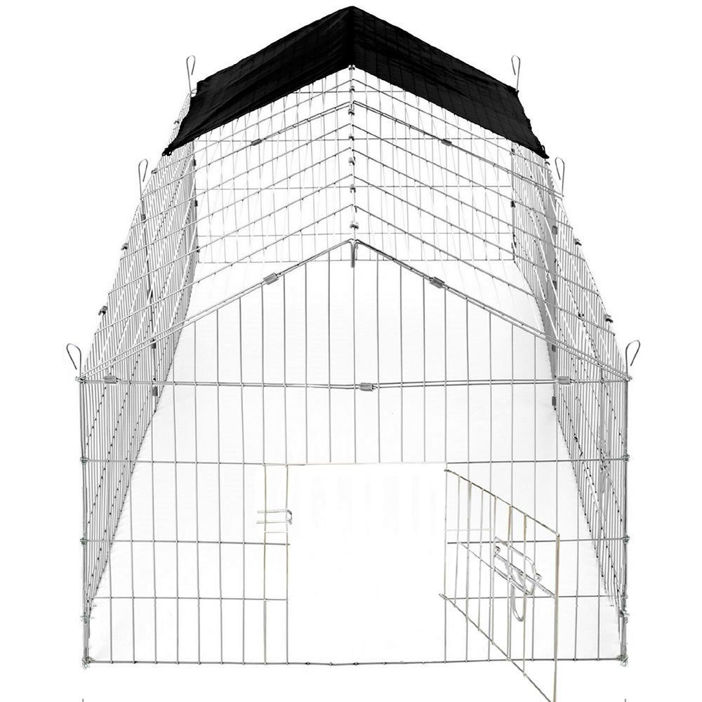 Melko Freigehege Freigehege mit Sonnenschutz Tierlaufstall Tiergehege Freilauf, praktischen Sonnenschutz