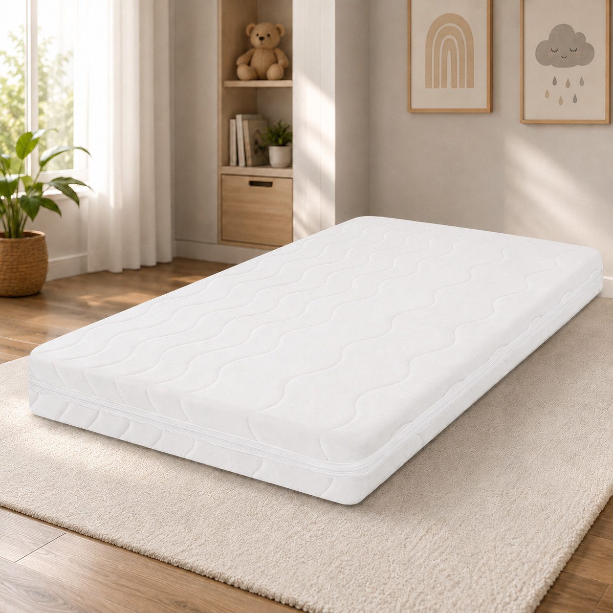 Kindermatratze Easy Active Kaltschaummatratze 90x200 cm mit Bezug, Best for Home, 8 cm hoch, (Einzelartikel, 60x120 70x140 80x160 80x180 90x200 140x200 180x200 cm), Schaumstoffmatratze, Kindermatratze mit Reißverschluss