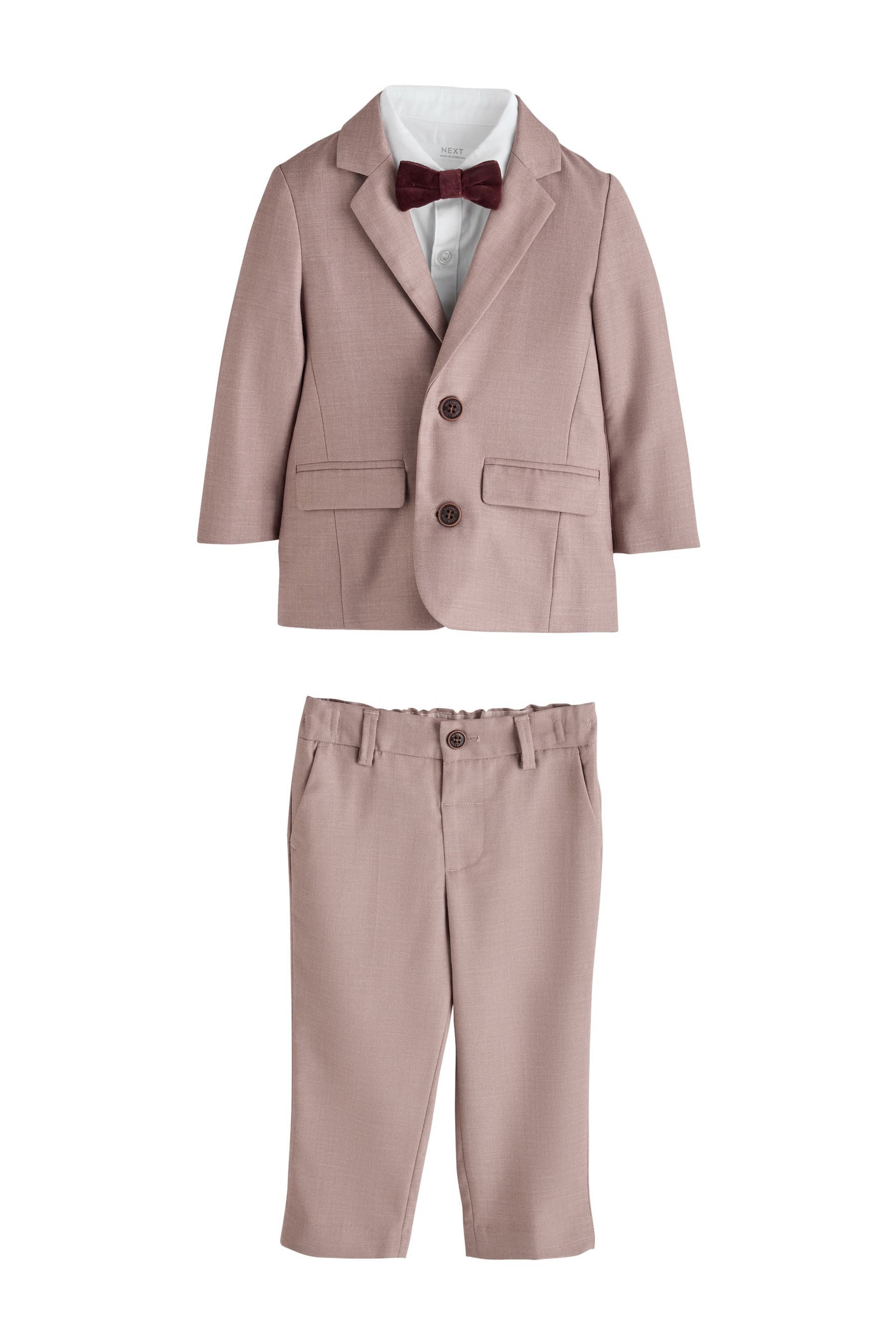 Next Kinderanzug Jacke, Hemd, Hose und Fliege aus Samt im Set (4-tlg)
