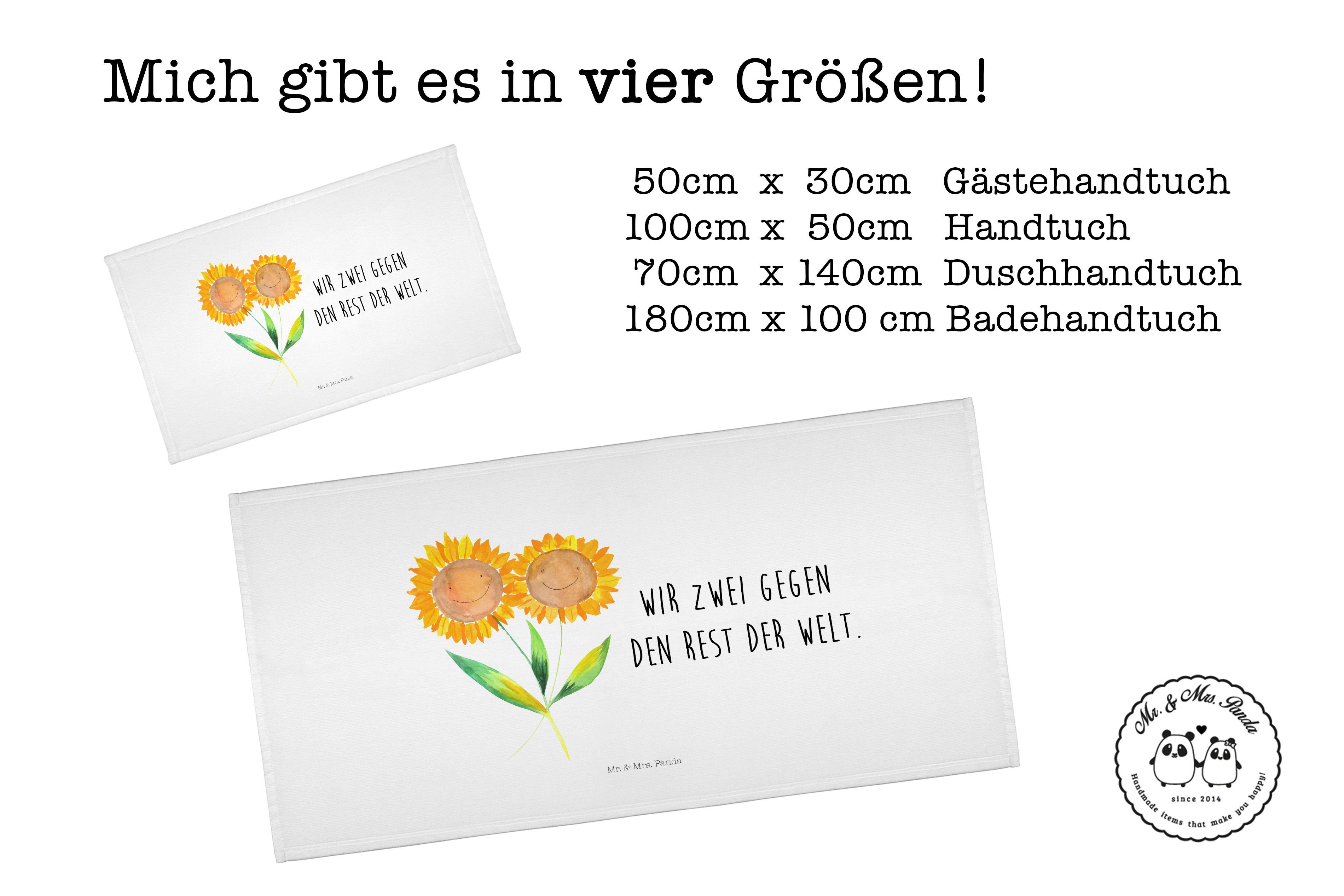 Mr. & Mrs. Panda Handtuch Weiß Vertrauen, - Sonnenblume (1-St) Gar, Handtuch, Sport - Geschenk, Blumen